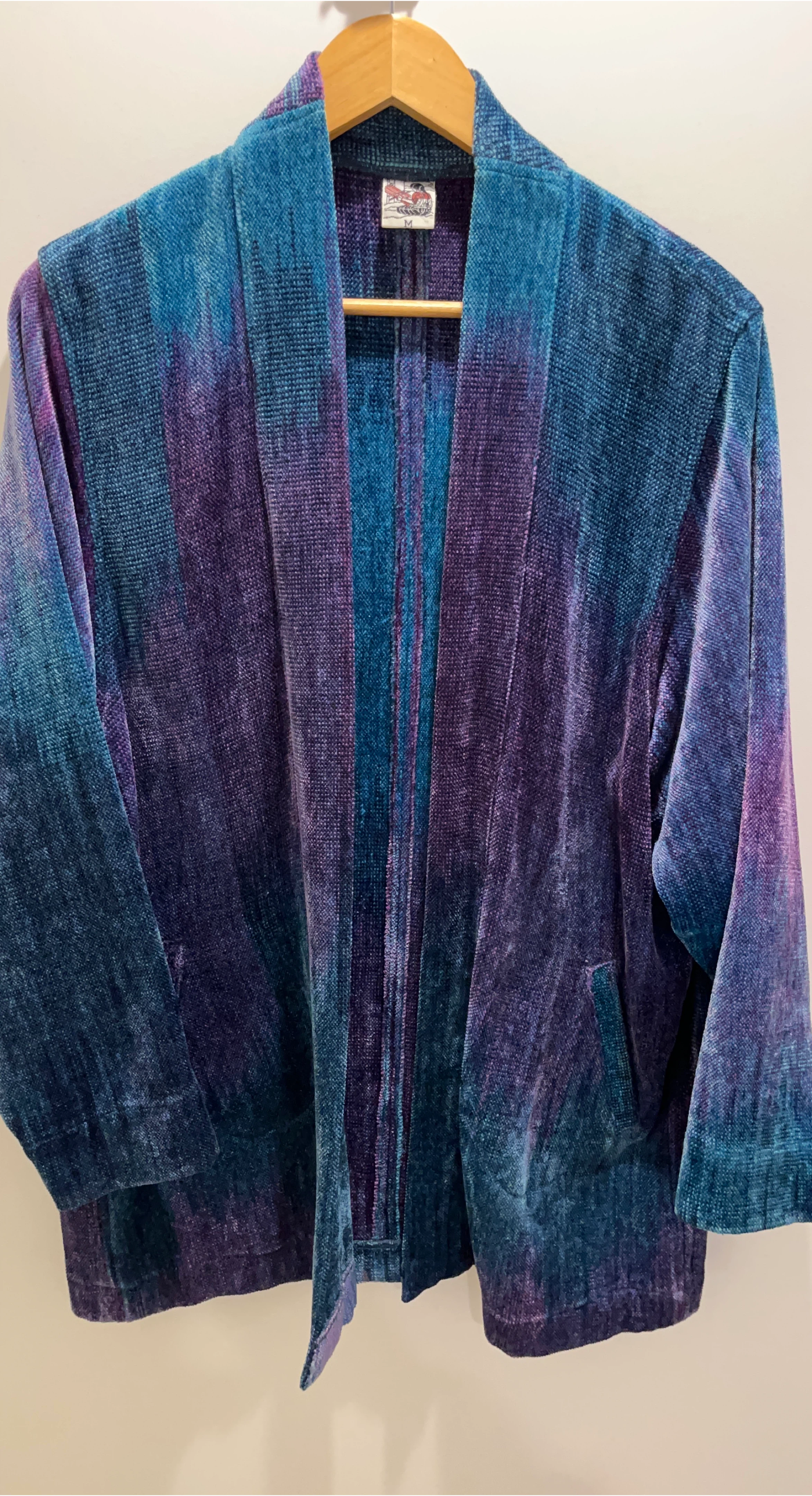 Teal & Purple Ombre Cotton Kimono Jacket
