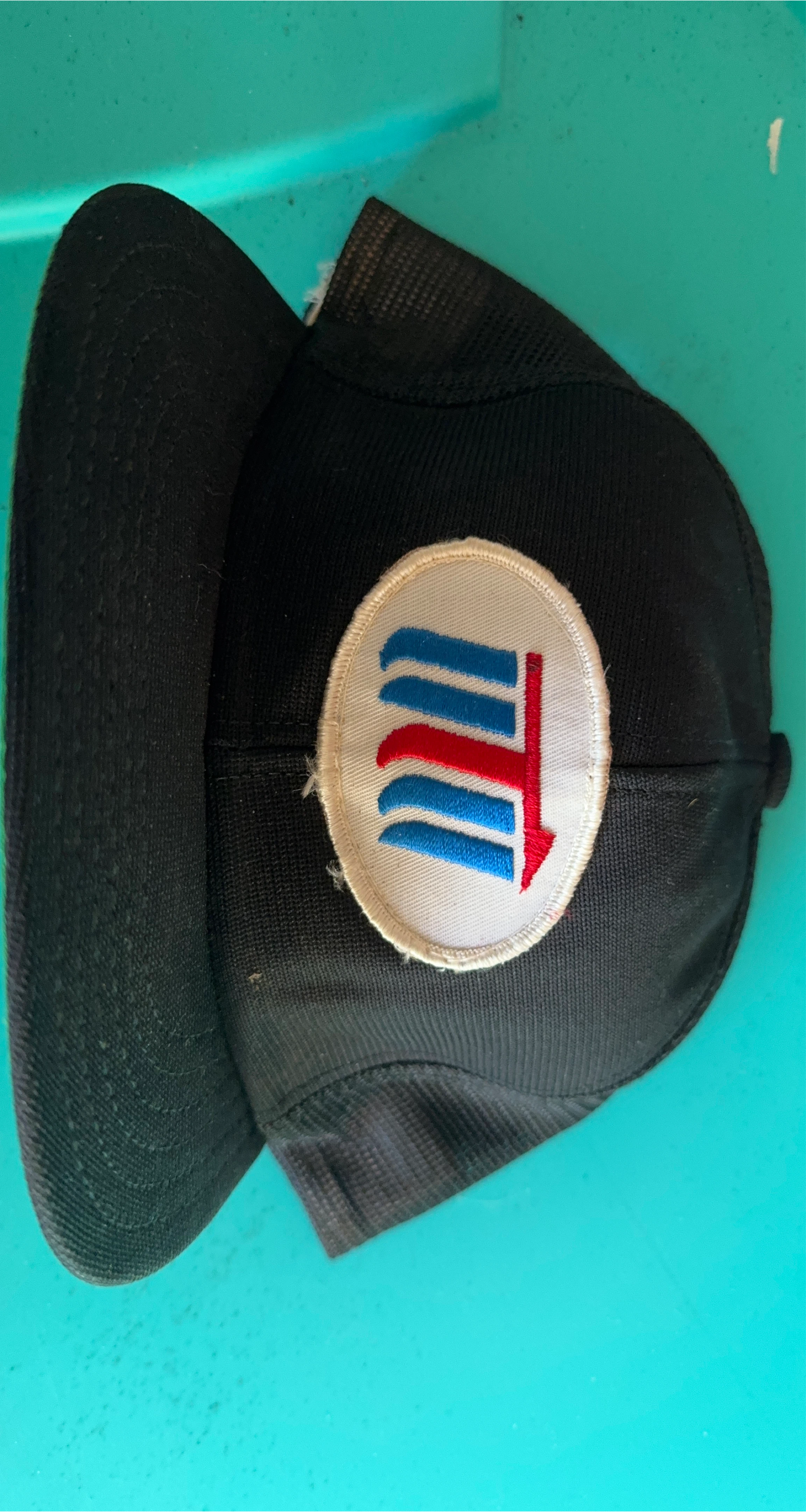 vintage Black Trucker Hat with embroidered Logo