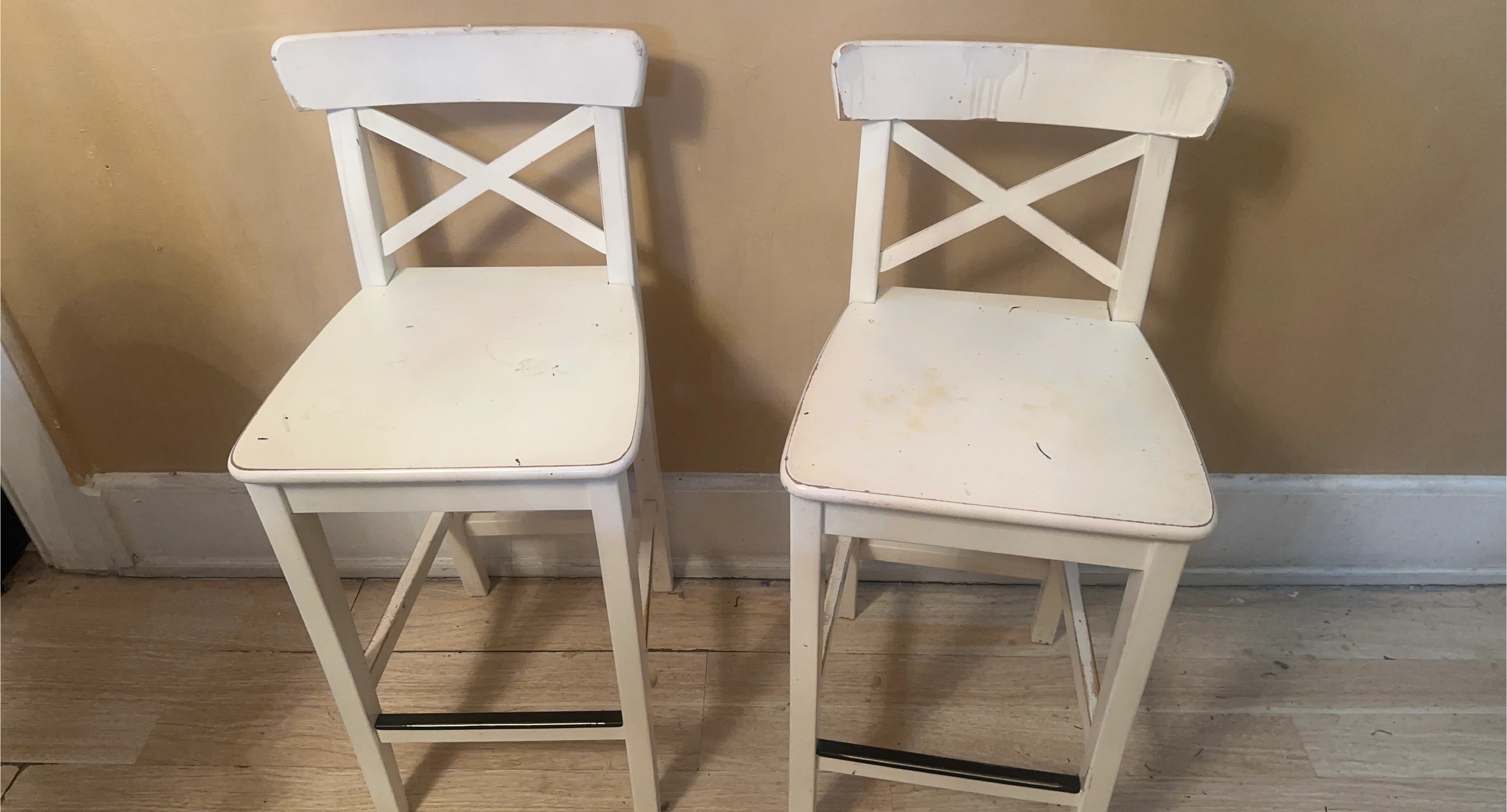 White Bar Stools - Set of 2