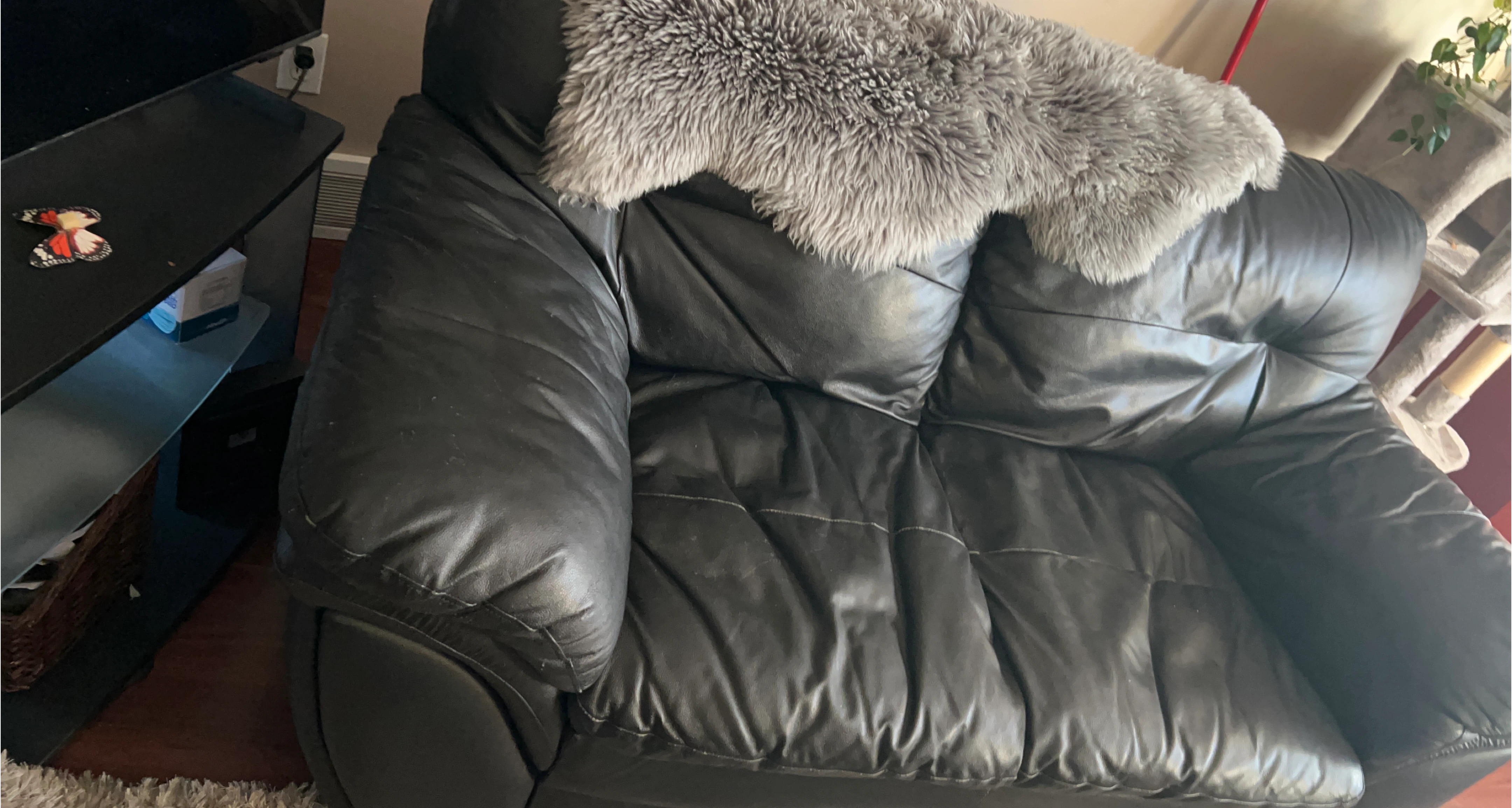Black Leather Loveseat Couch