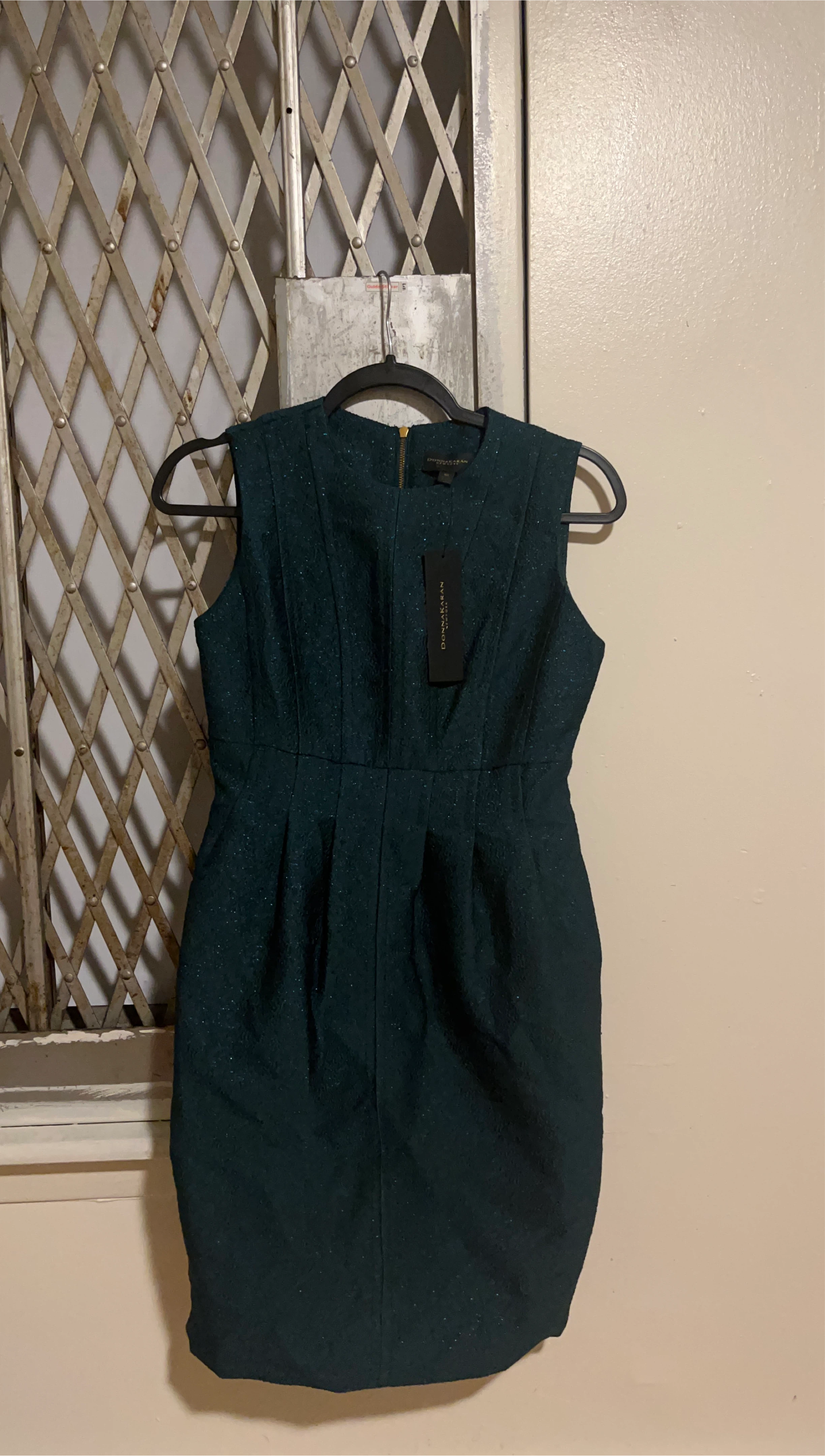 Donna Karan New York Teal Textured Sheath Dress Size 4P
