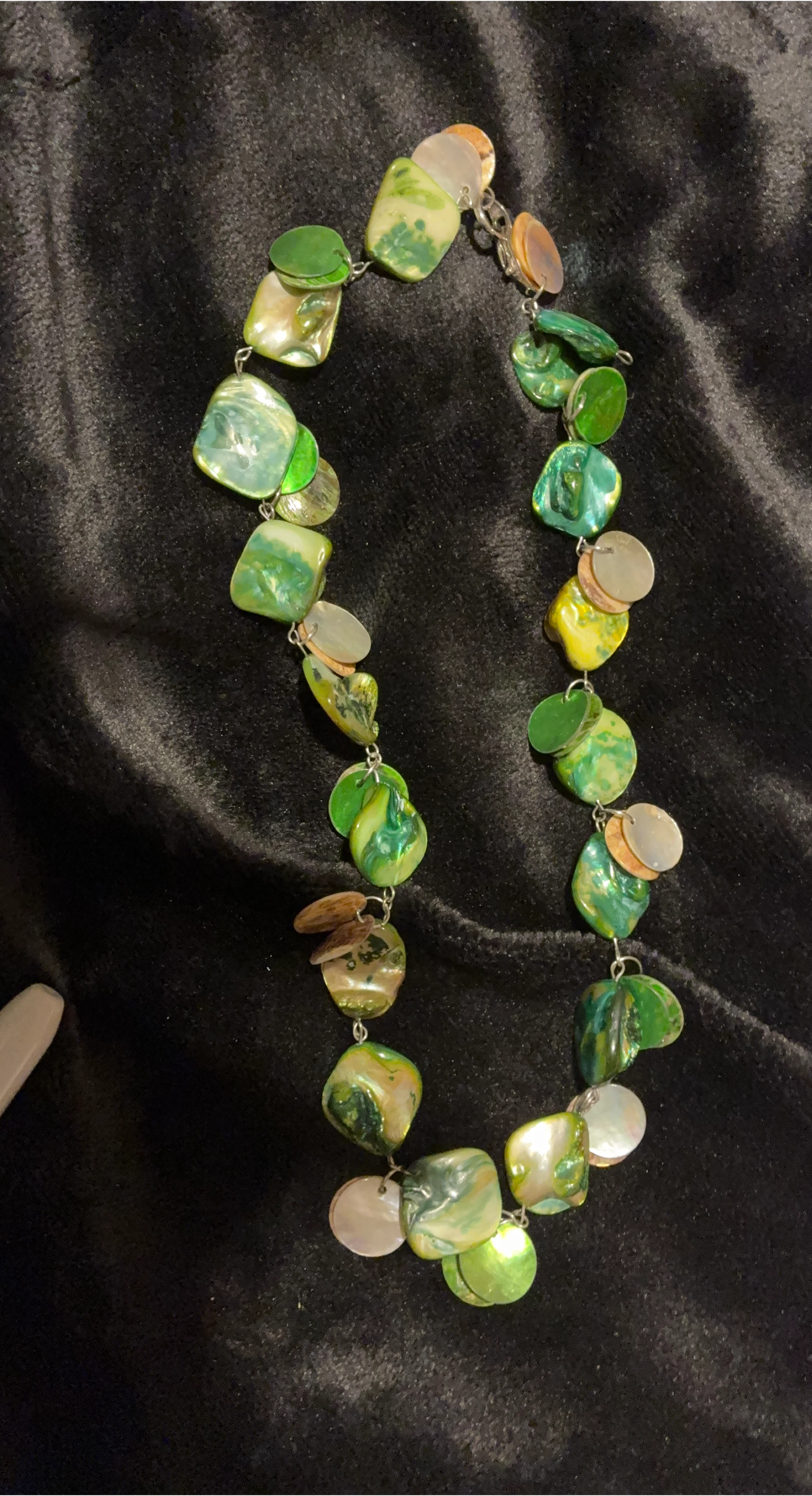 Vintage Lia Sophia Green Shells Necklace - photo 2