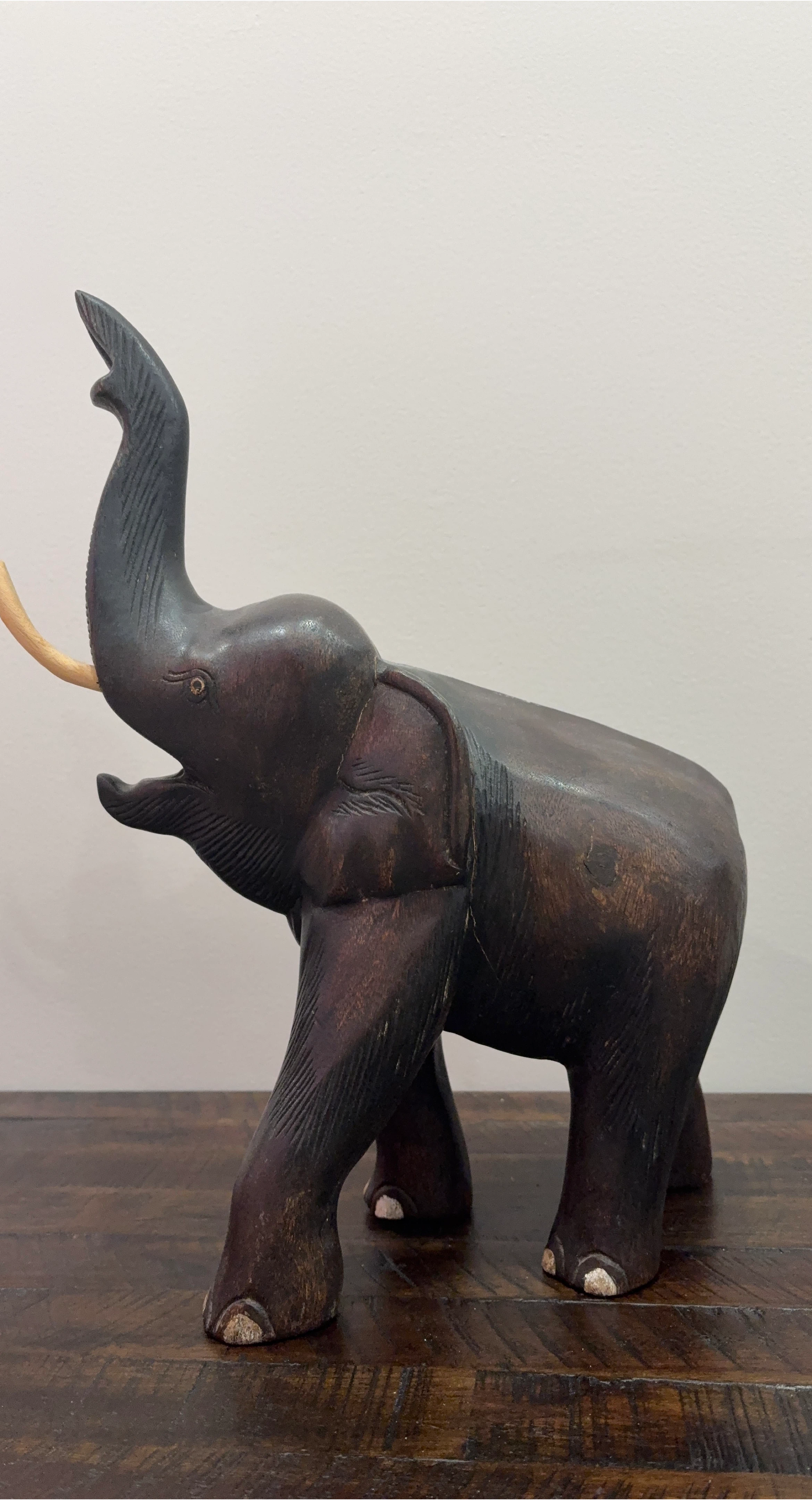 Carved Wood Elephant Figurine