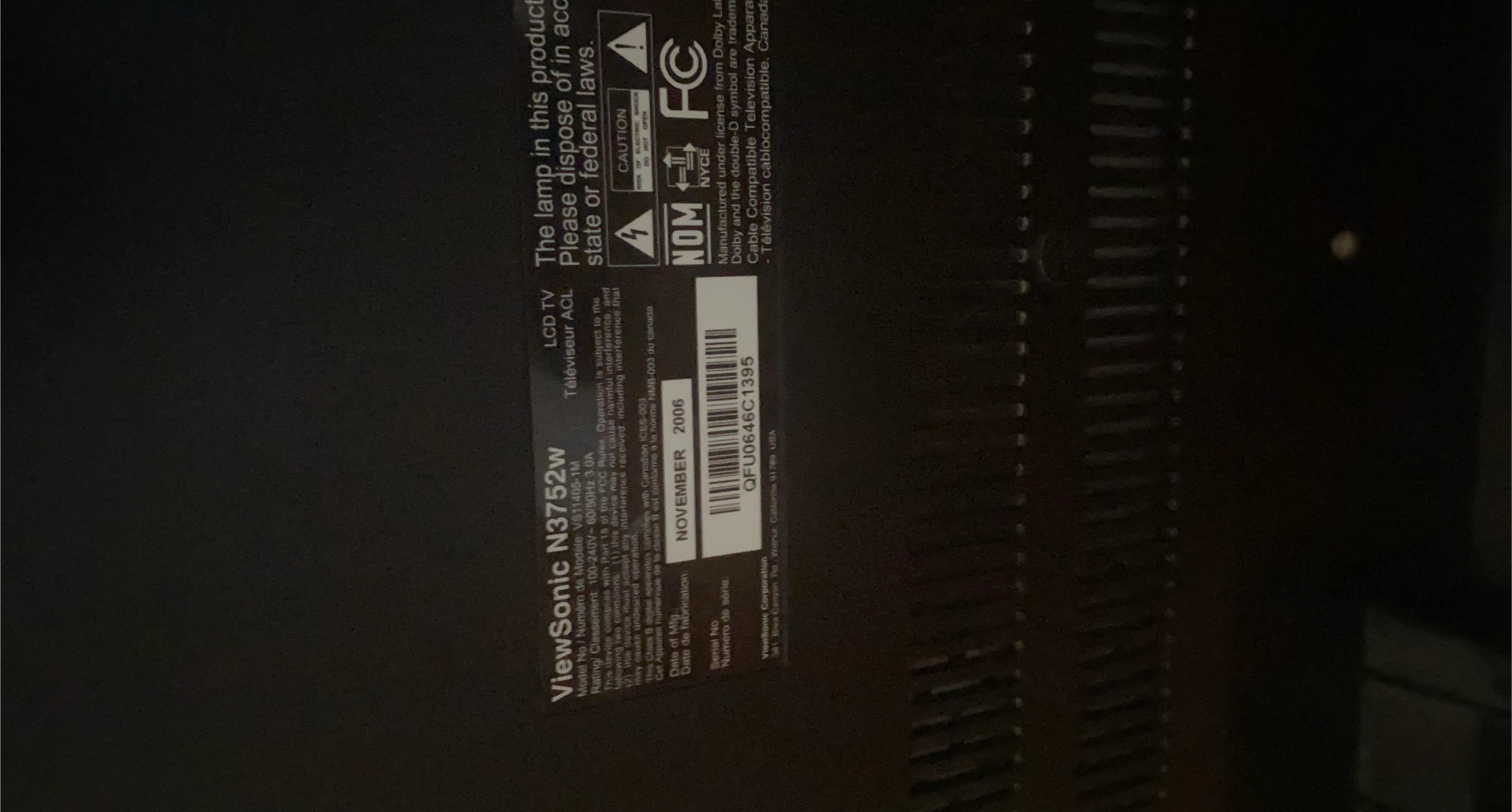 ViewSonic N3752w LCD TV