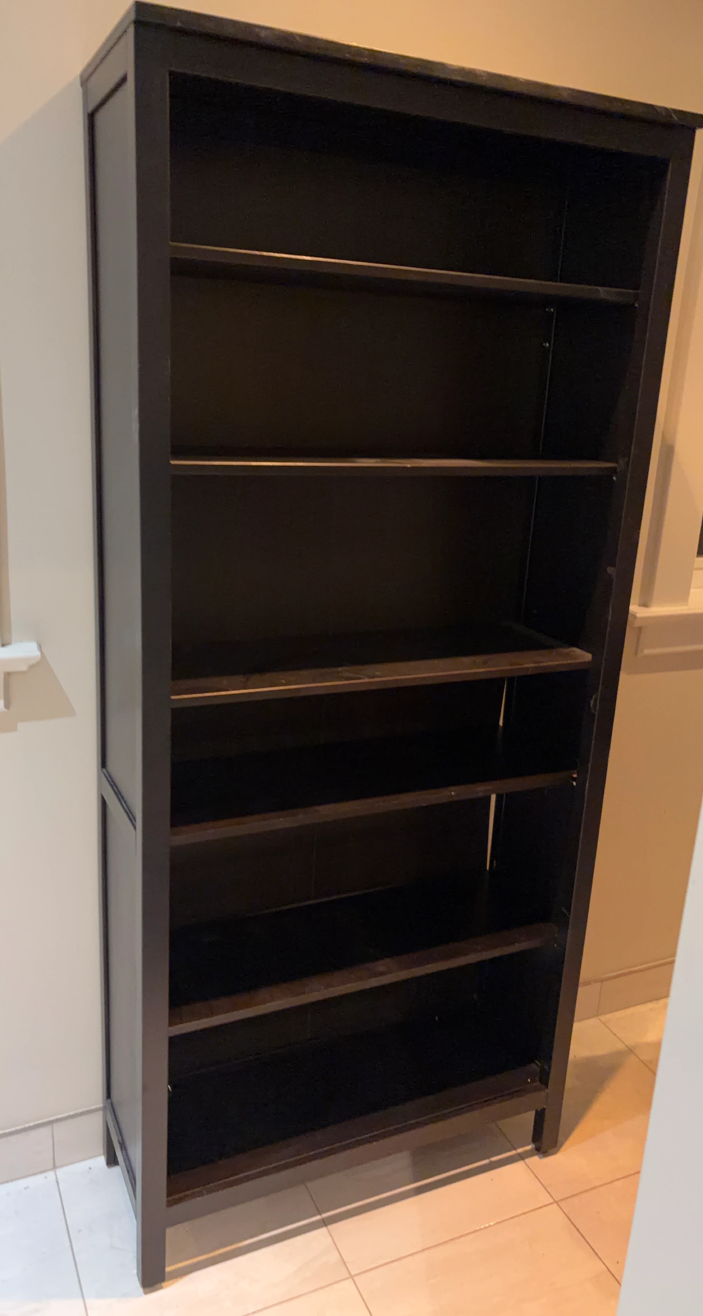 Dark Brown 6-Shelf Bookshelf