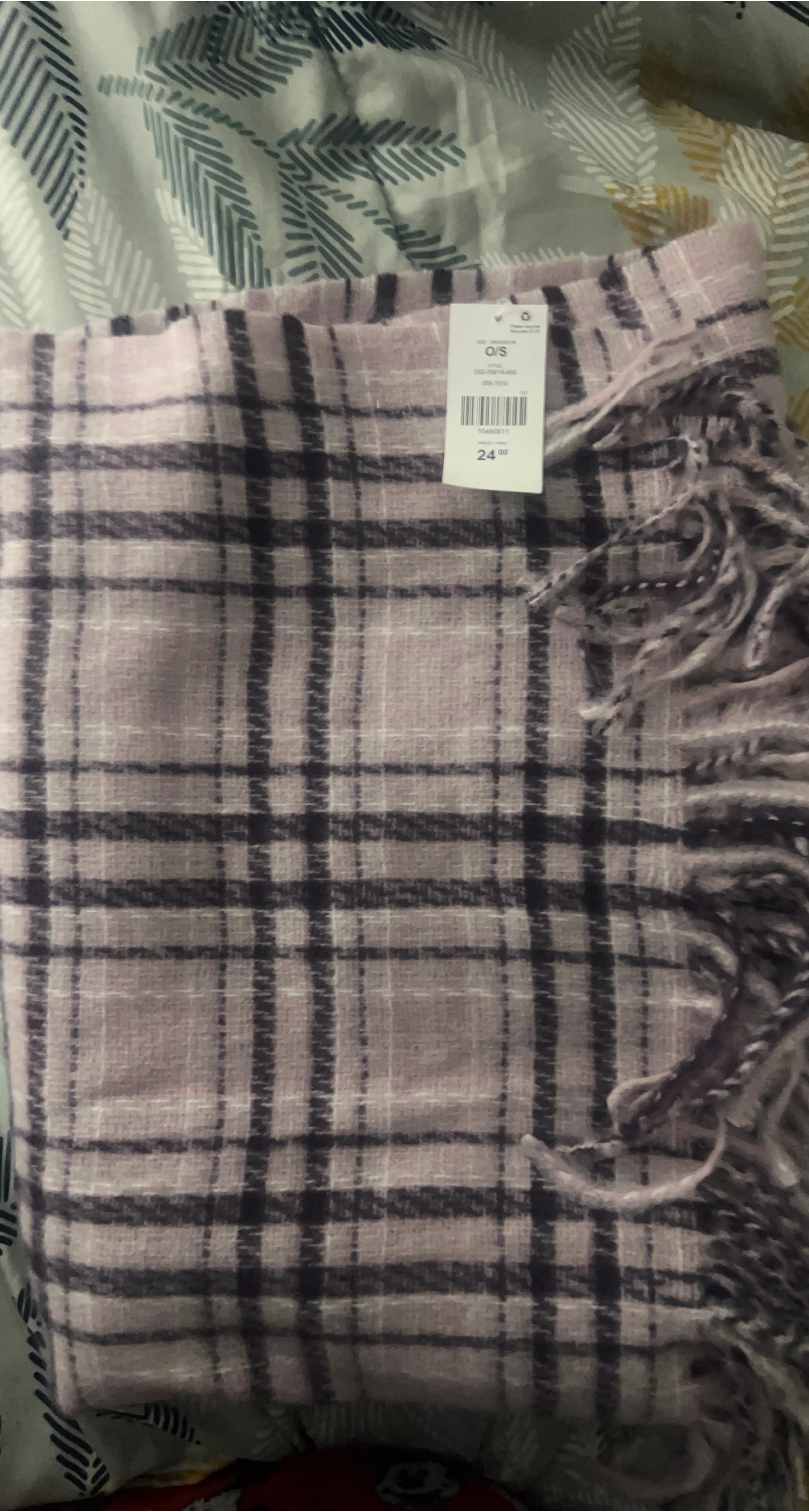 Women's Plaid Fringe Scarf