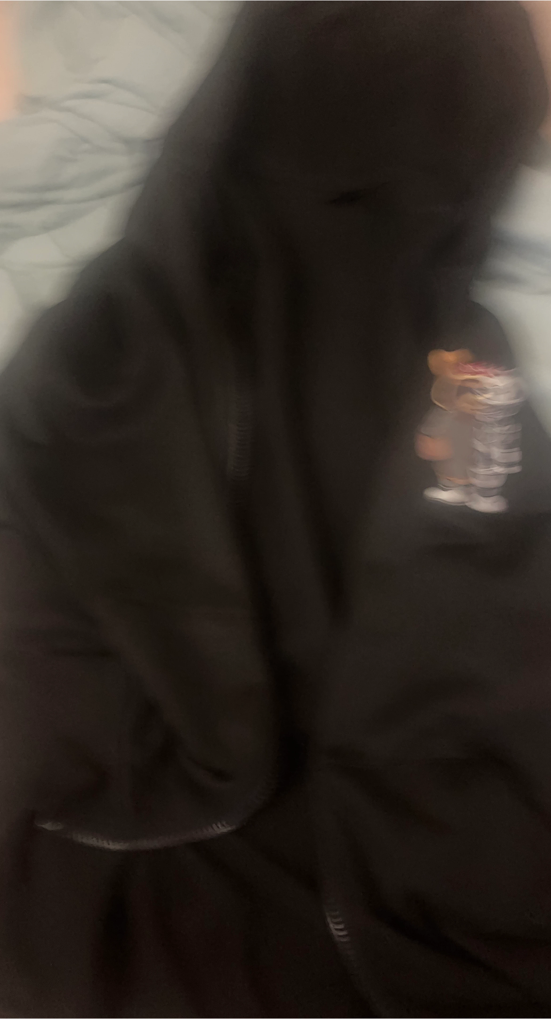 Black Graphic Zip-Up Hoodie
