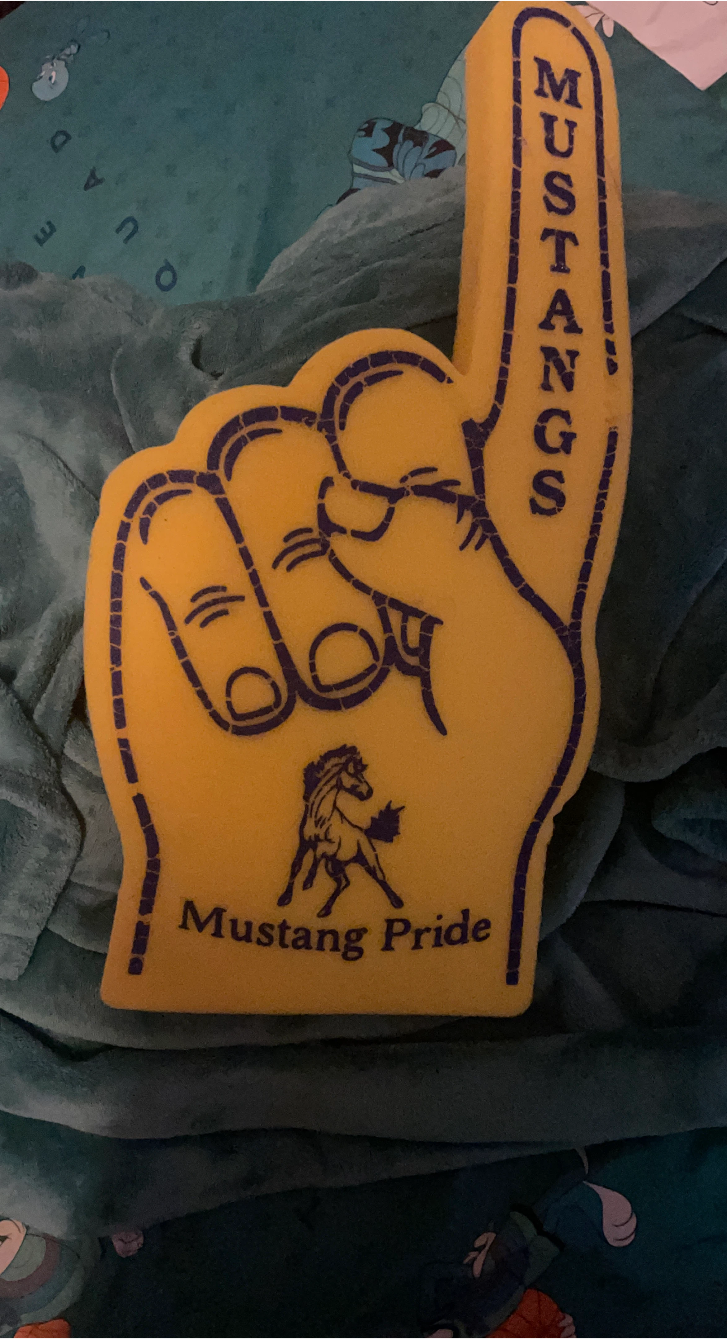 Yellow Foam Finger - Mustangs Pride