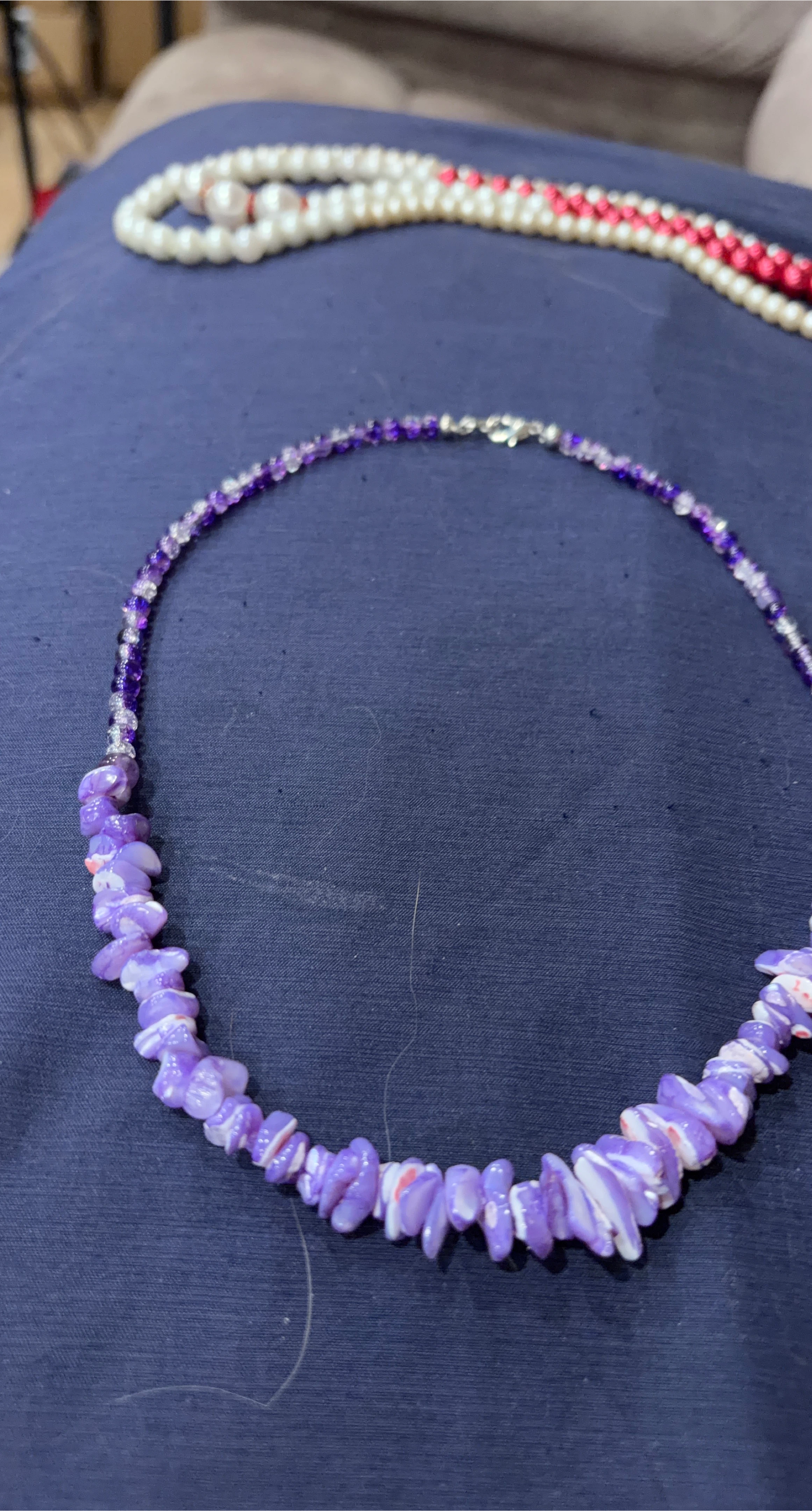 Purple Shell Chip Necklace