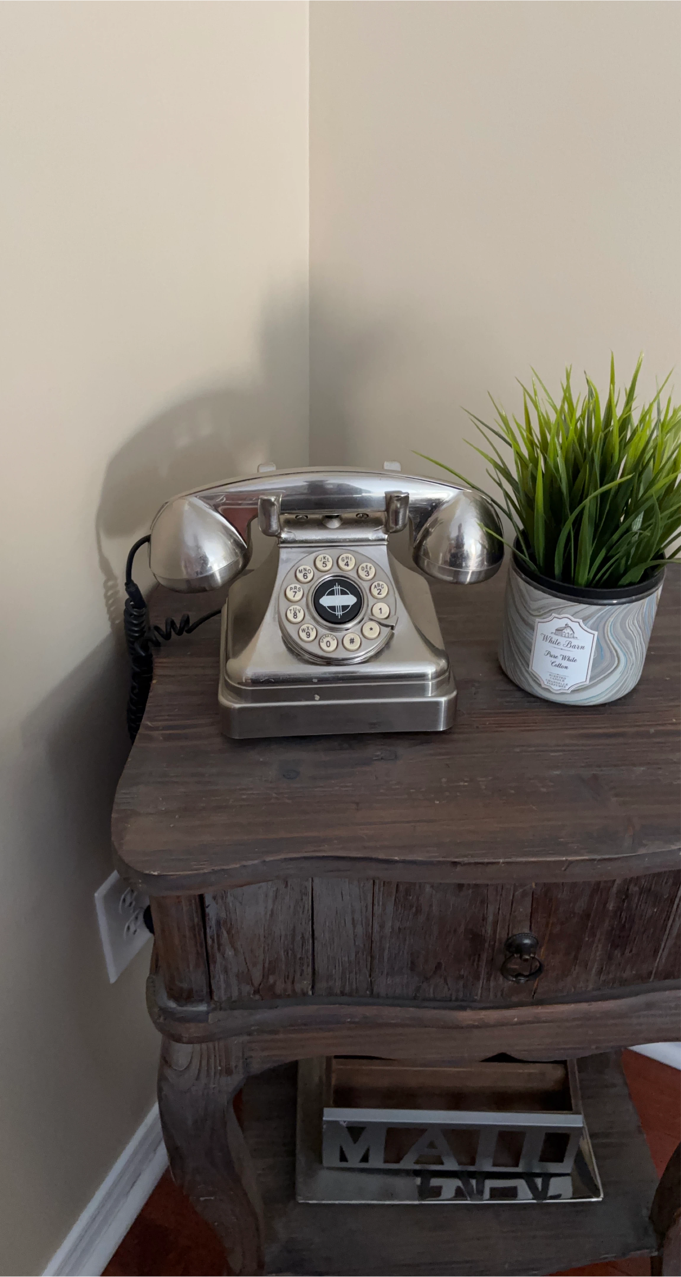 Vintage Rotary Dial Telephone - Chrome