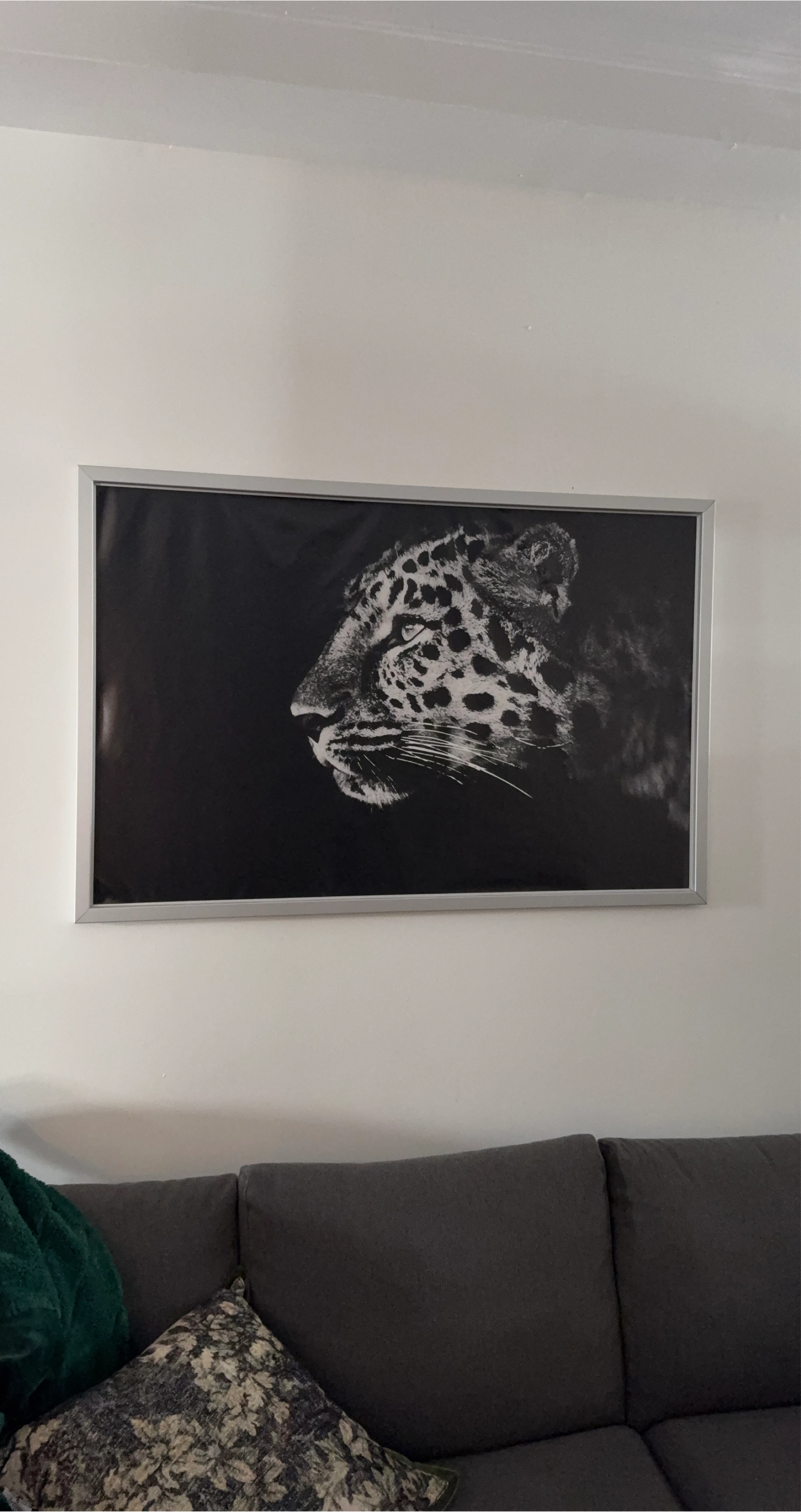 Framed Black and White Leopard Print Wall Art