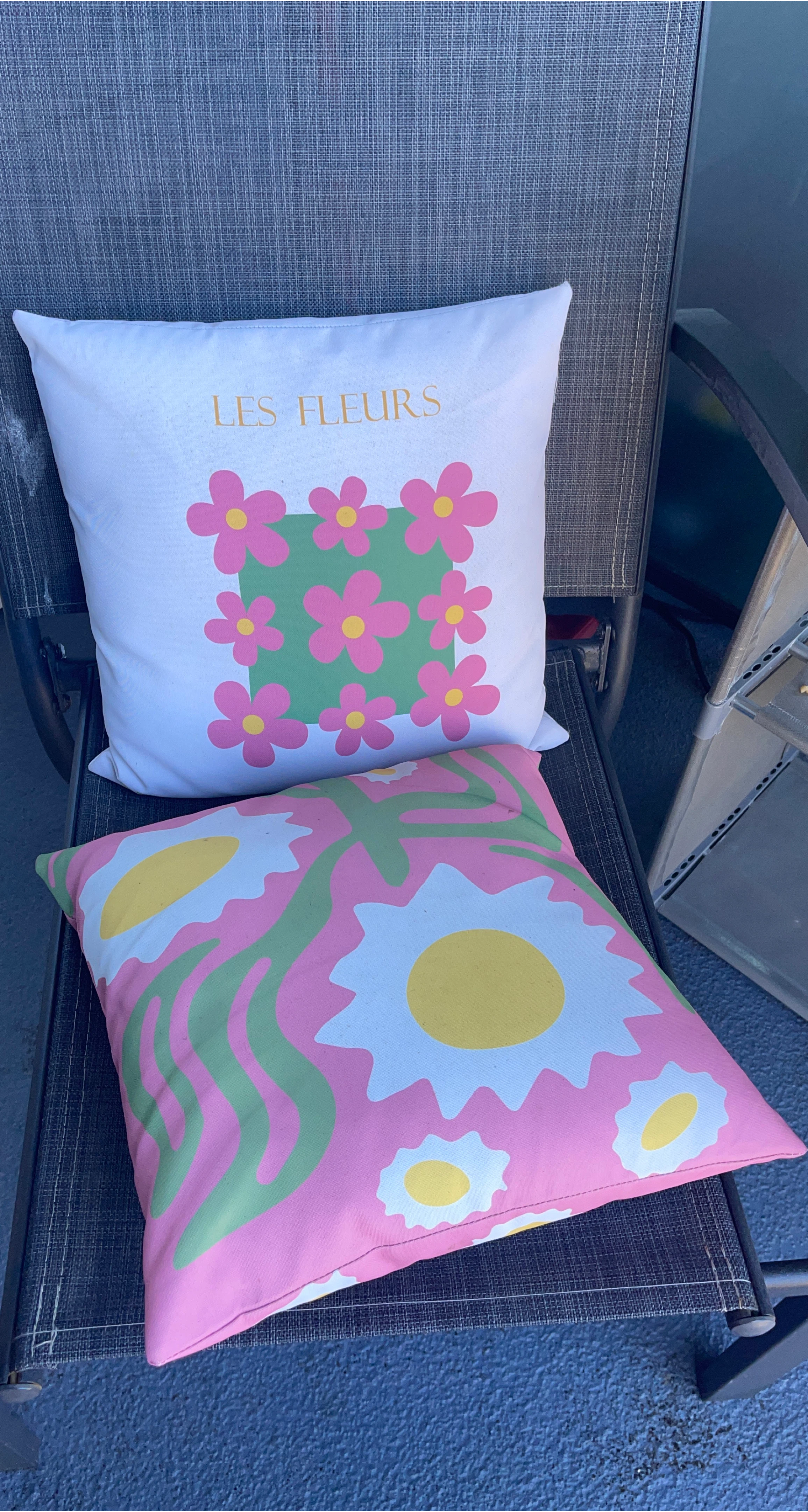Decorative Throw Pillows - Pink and White Floral Designs