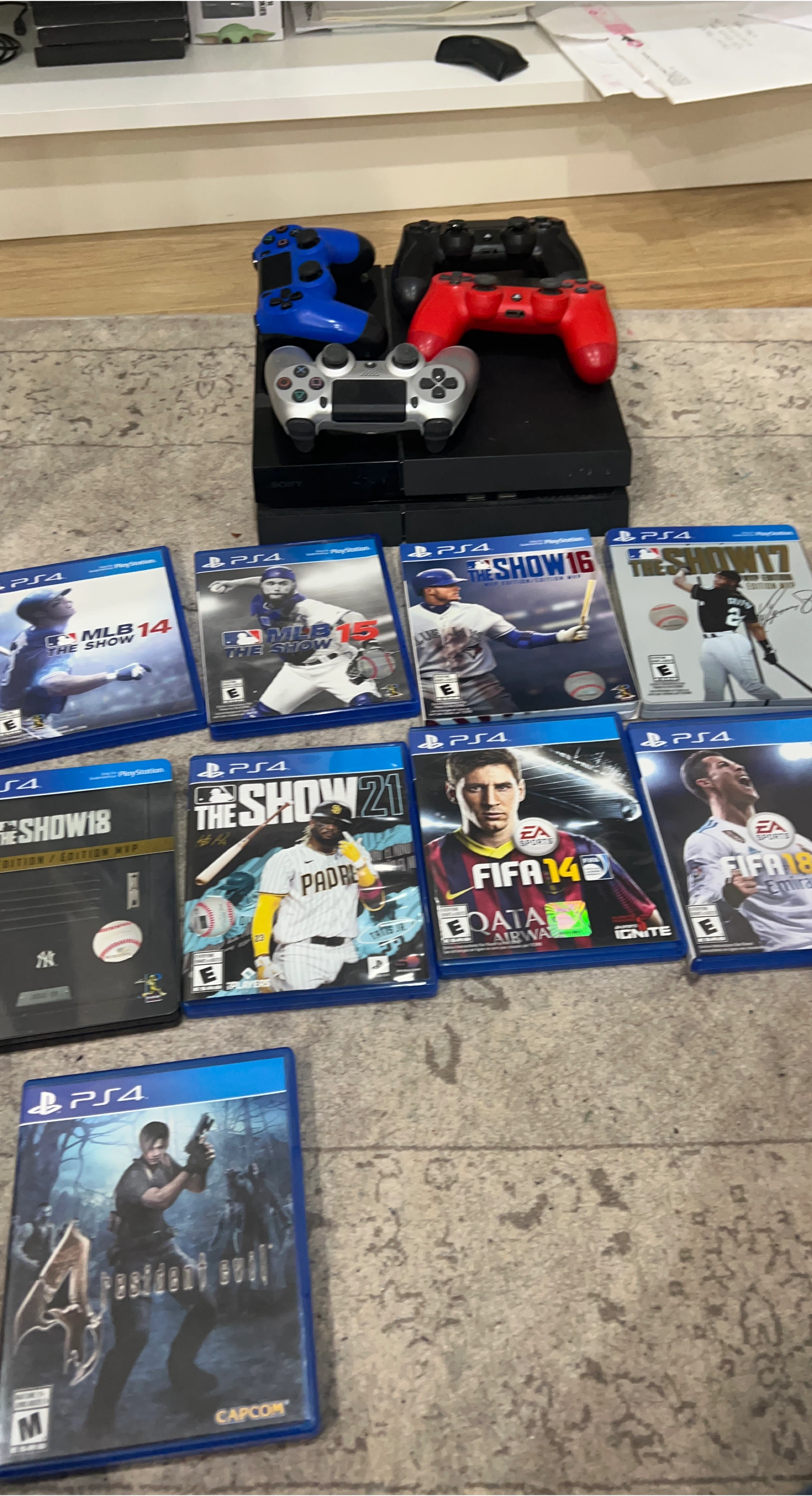 PlayStation 4 Games Bundle - MLB The Show, FIFA, Resident Evil 4