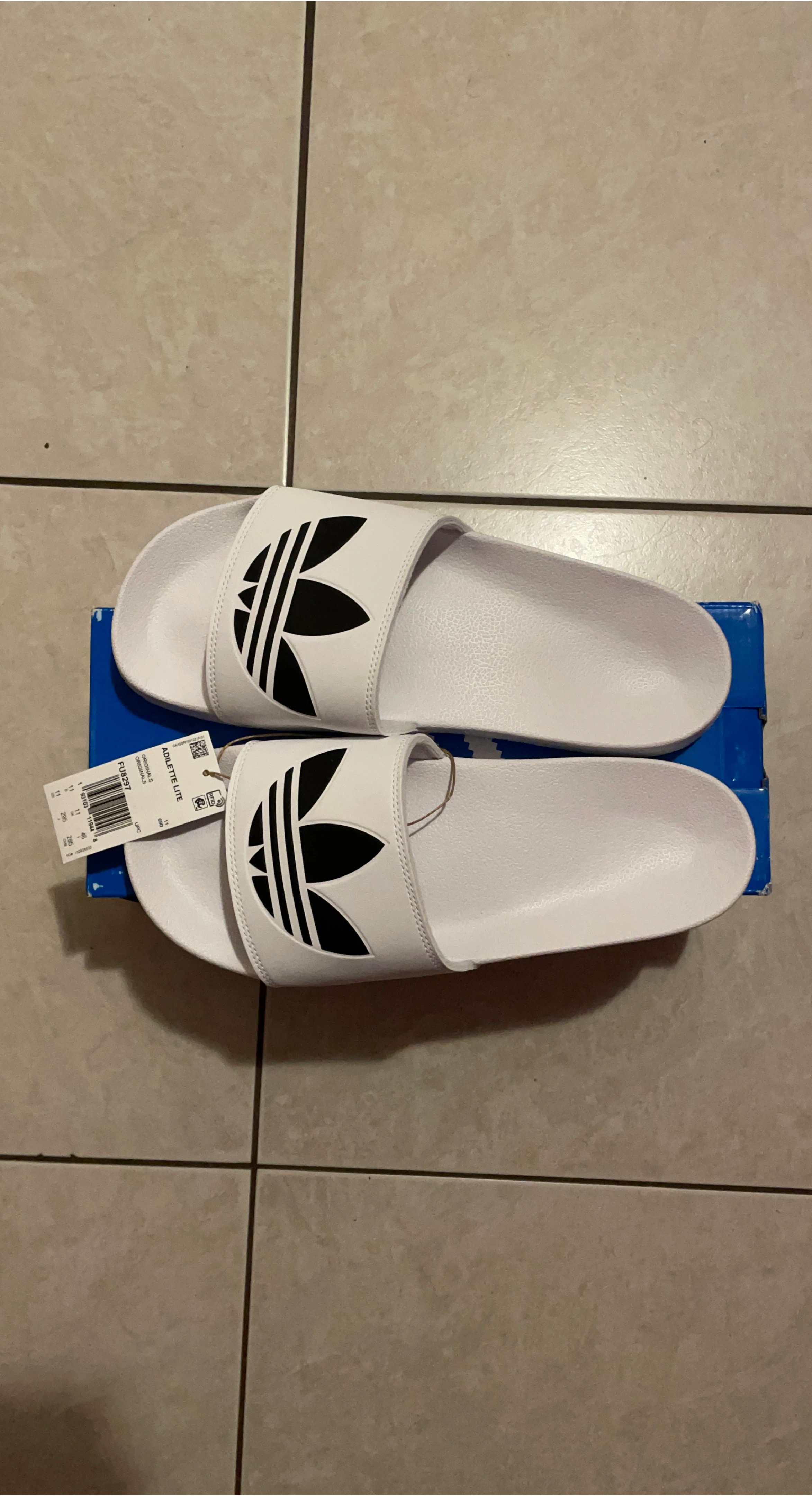 Adidas Adilette Lite Slides White Black