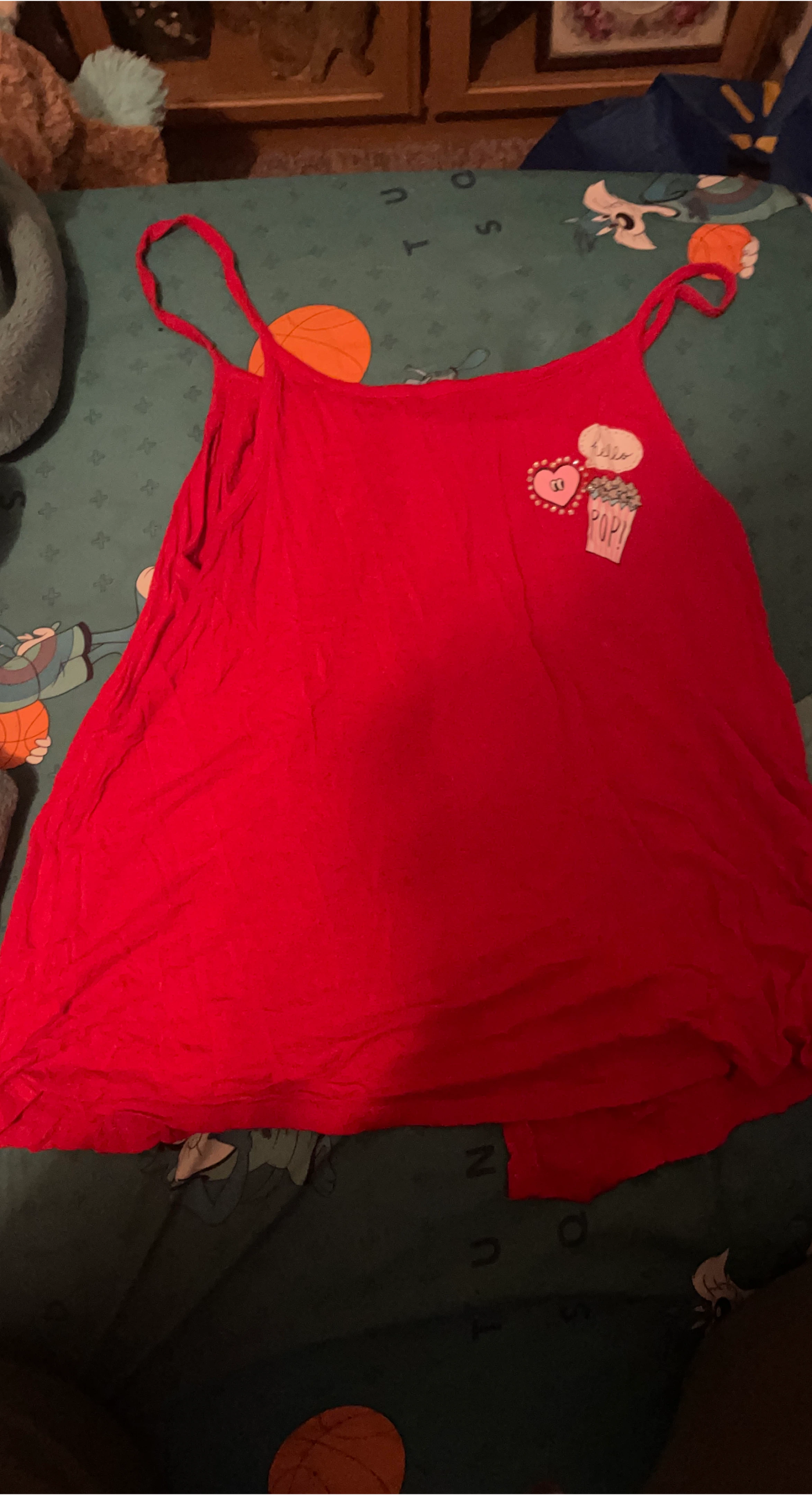 Red Camisole with 'Love Pop!' Graphic