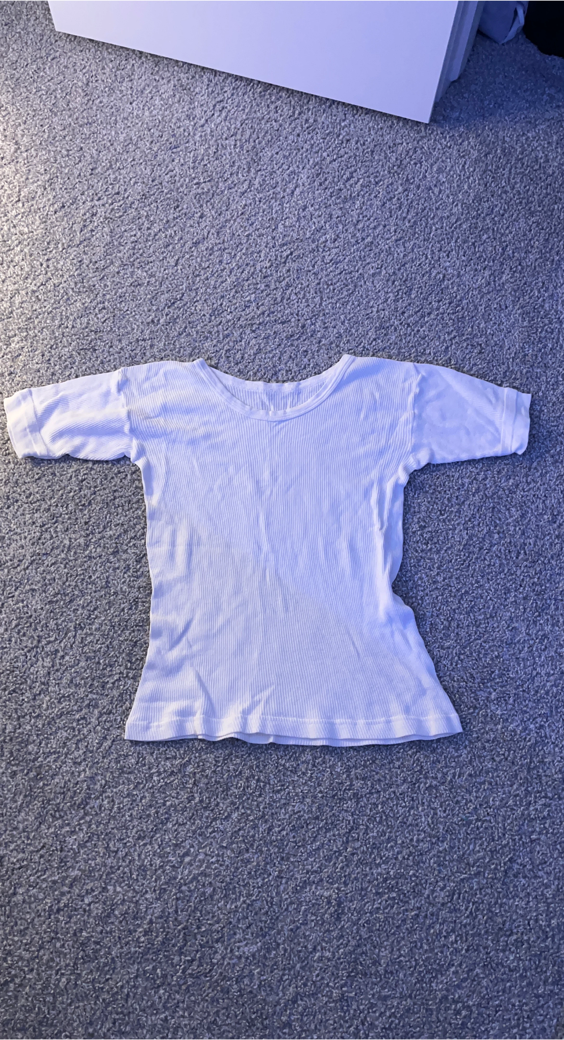 White Ribbed T-Shirt