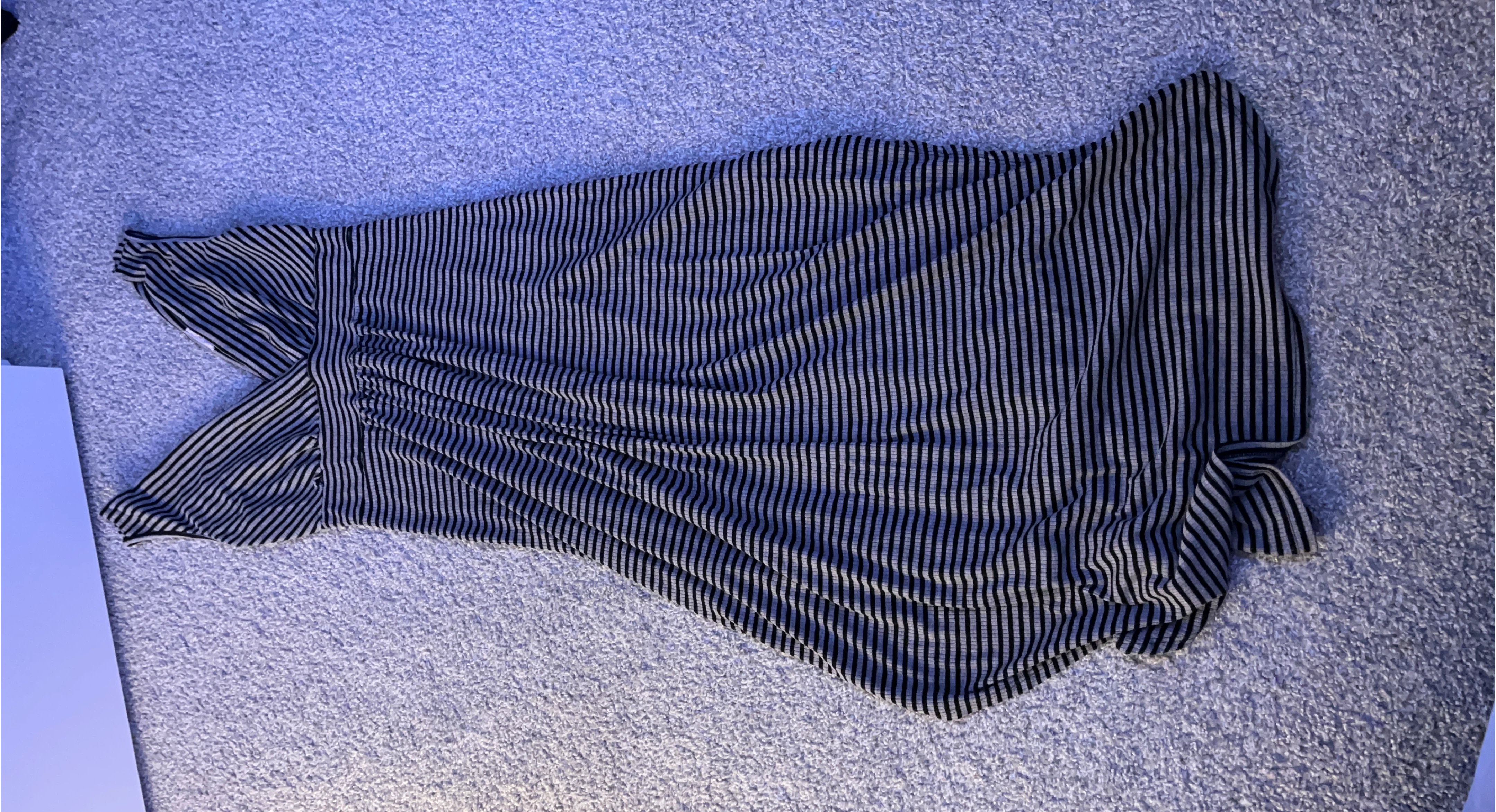 Striped Flutter Sleeve Dress