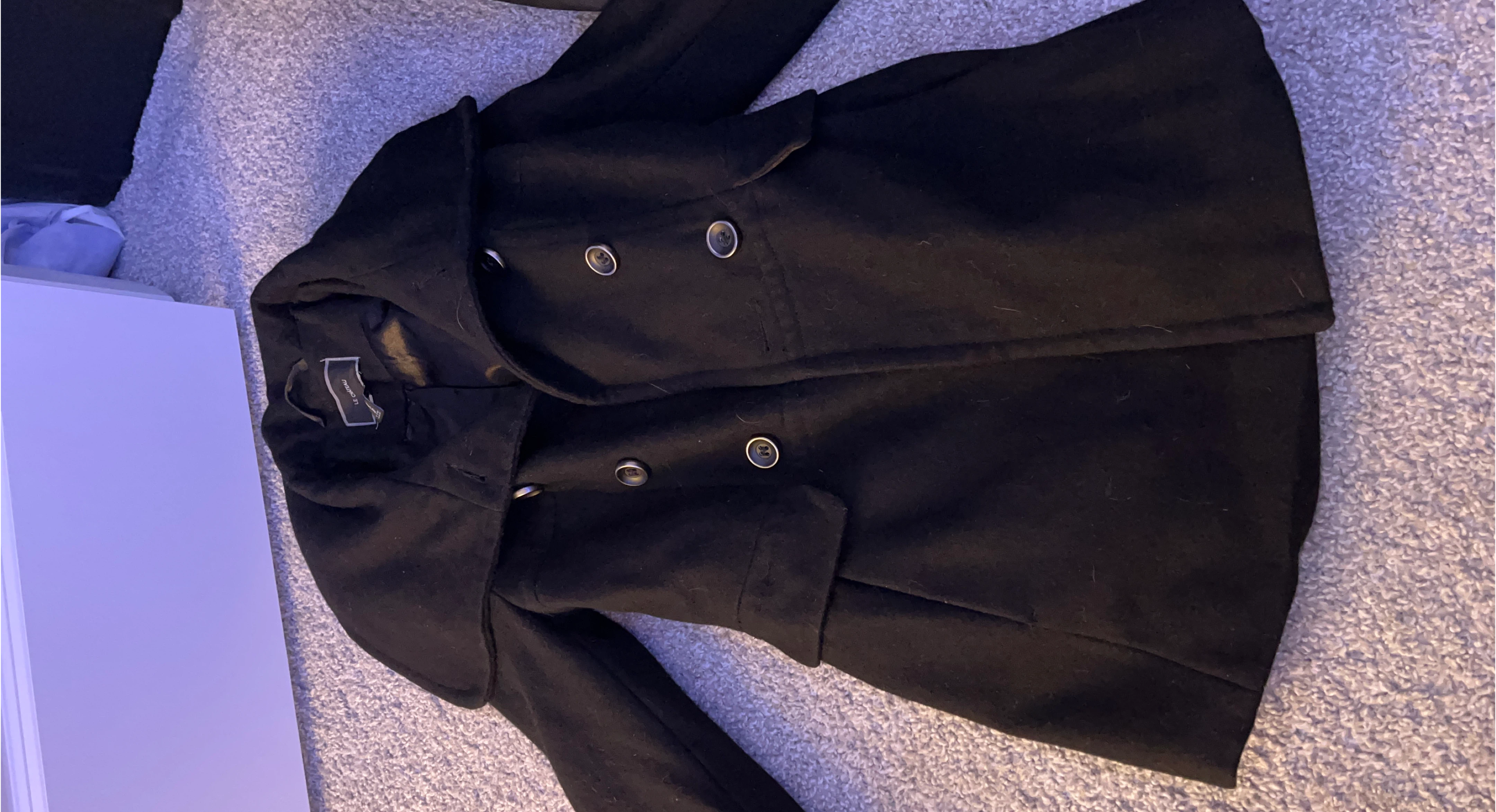 Le Château Black Wool Blend Coat