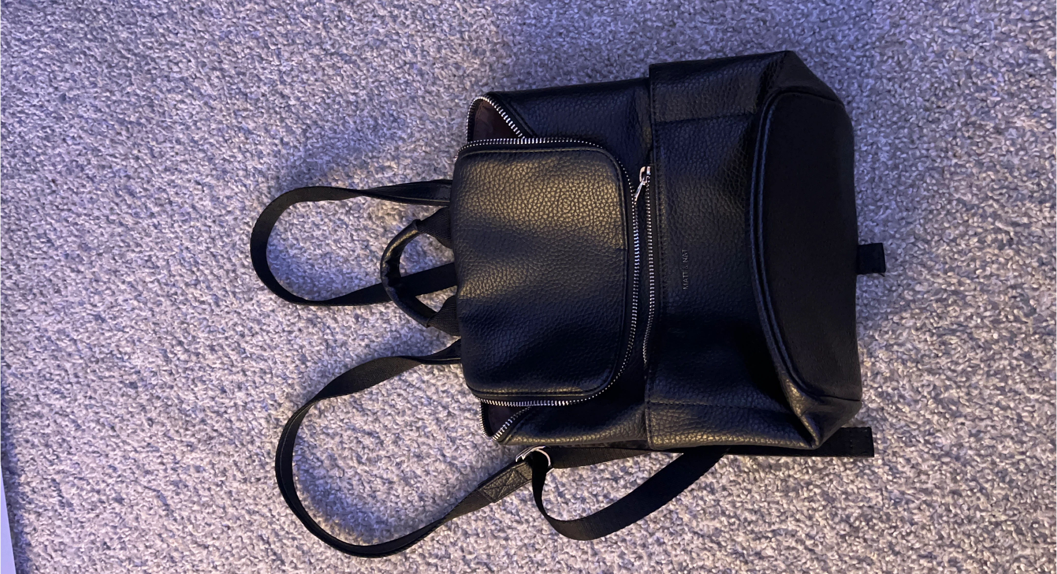 Matt & Nat Black Faux Leather Backpack