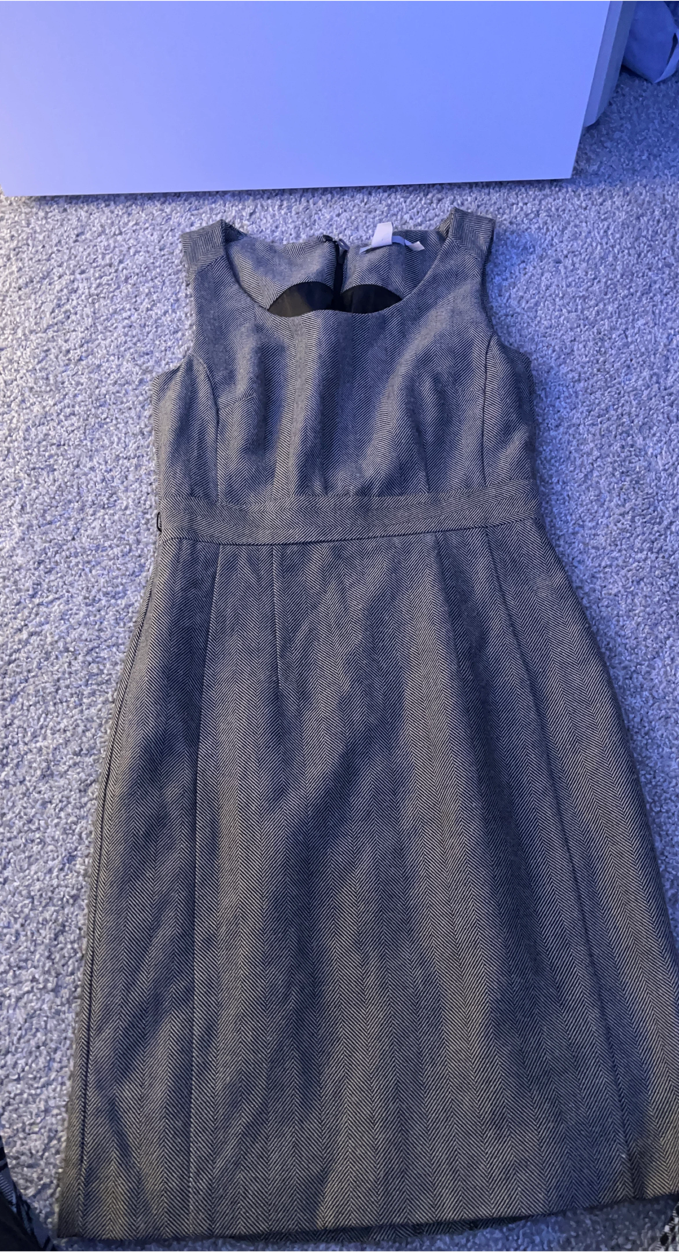 Grey Herringbone Sheath Dress