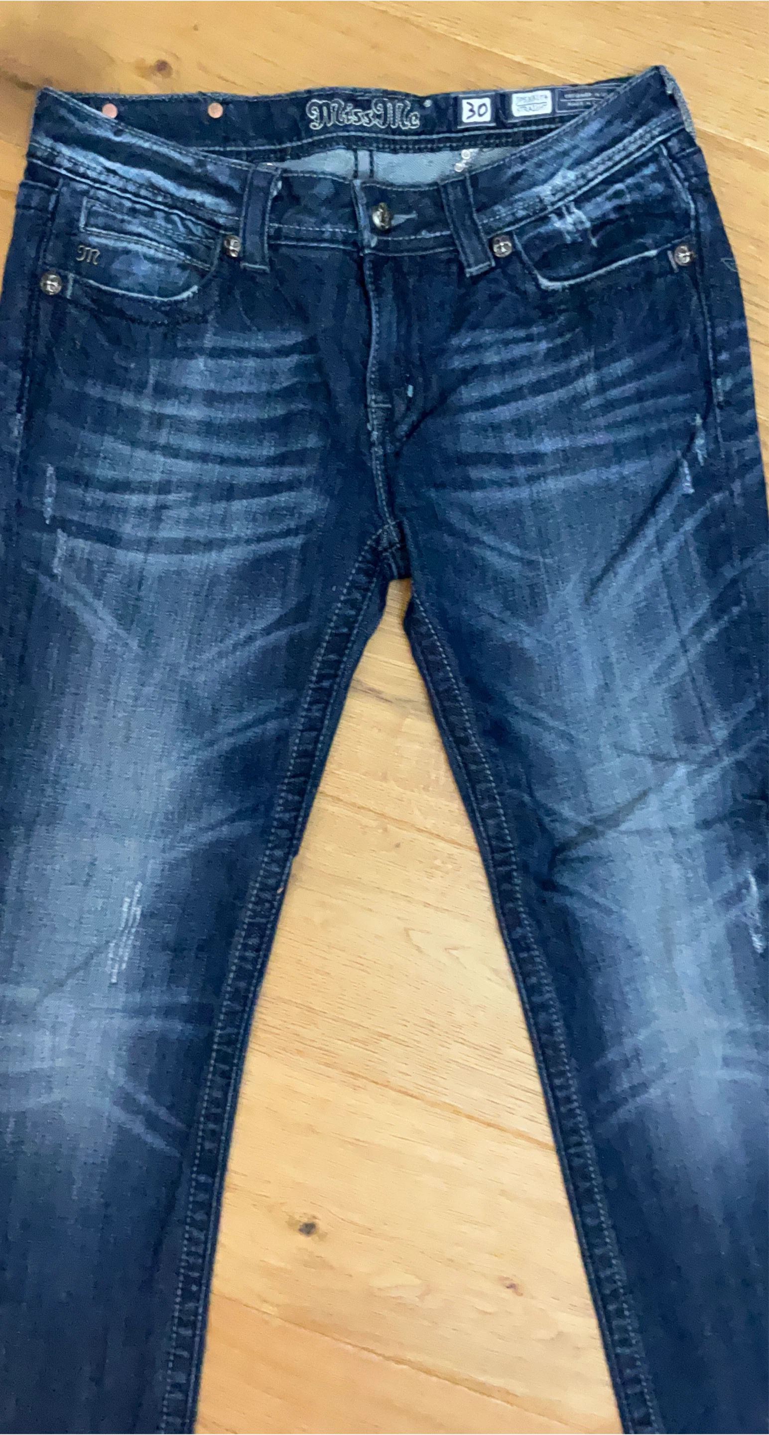 Miss Me Women's Rhinestone Wing Flared Jeans Size 30 - photo 2