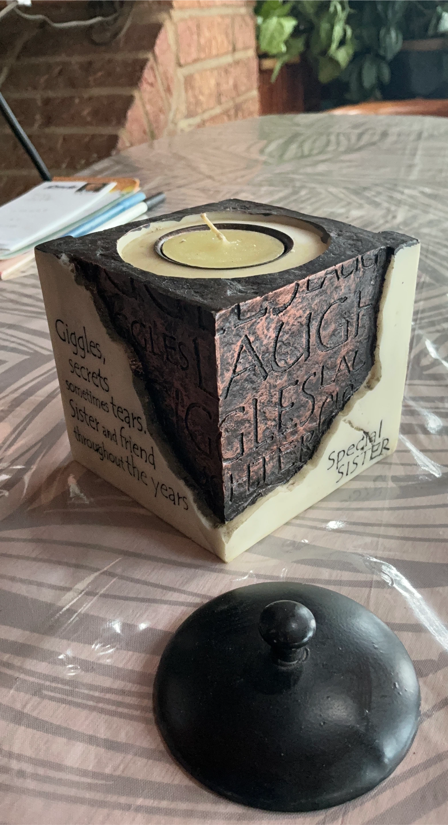 Candle Holder with Lid for Sister