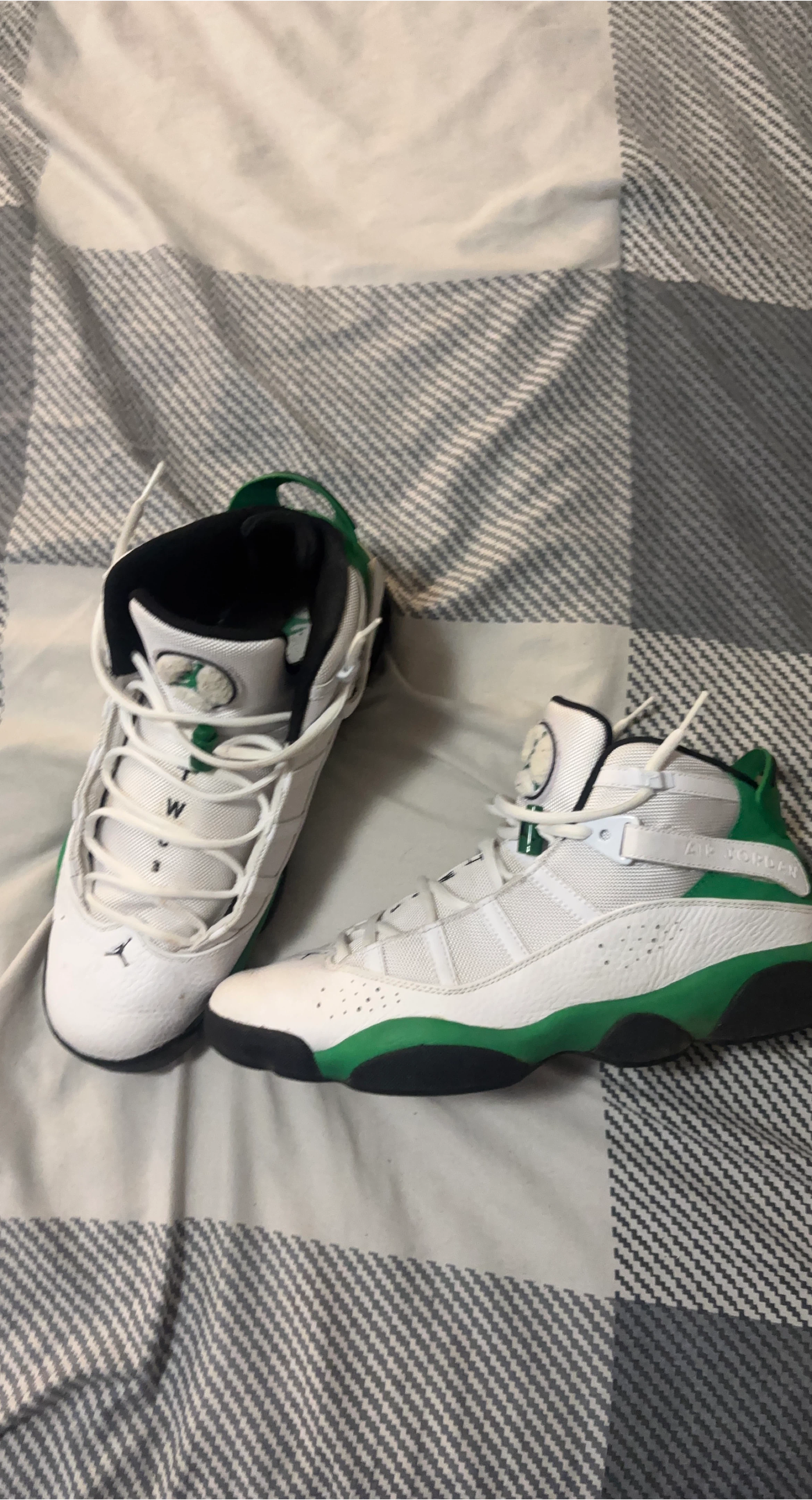 Air Jordan 6 Rings Sneakers White Green