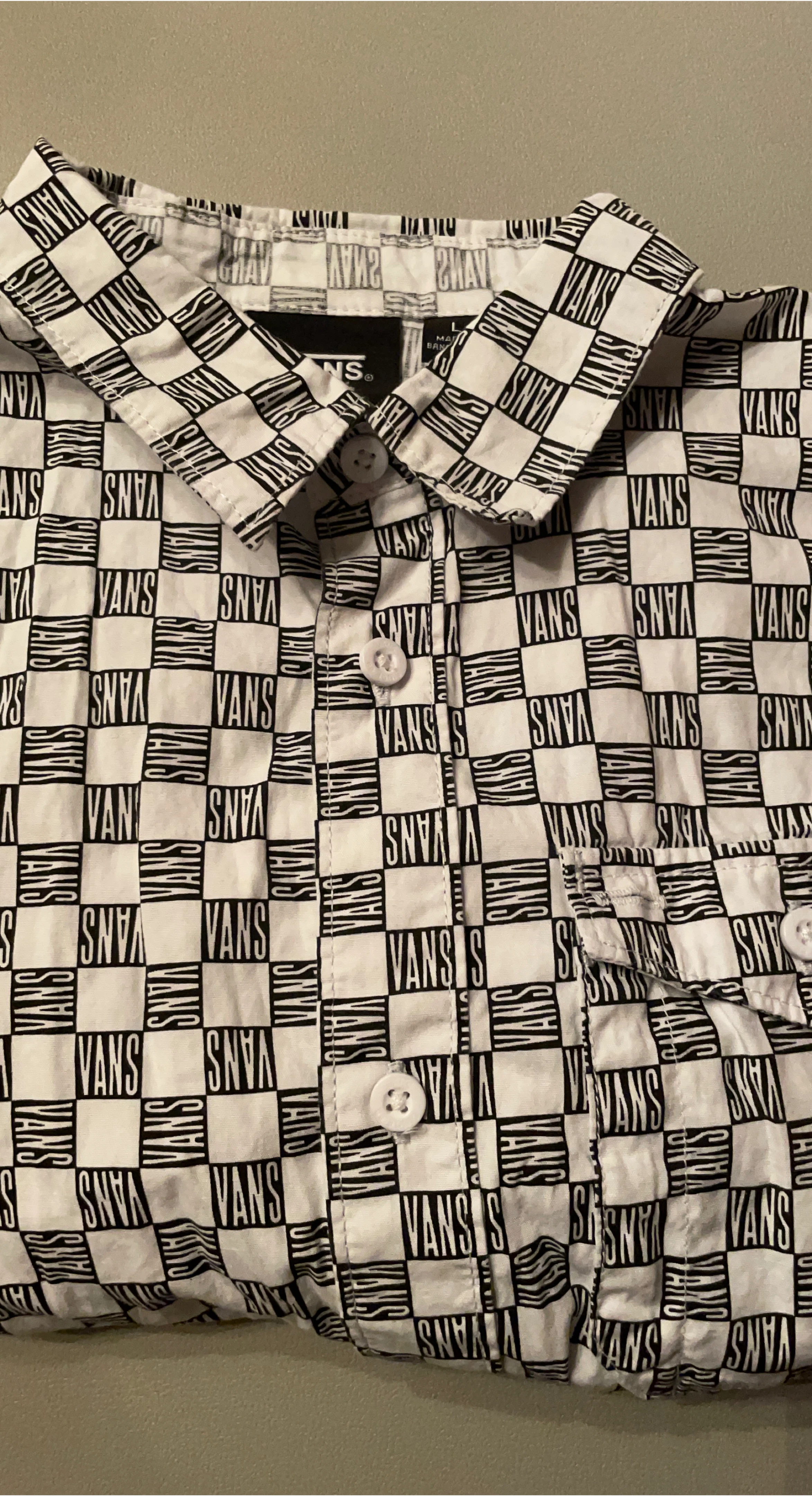 Vans Checkerboard Short Sleeve Button-Up Shirt🏆