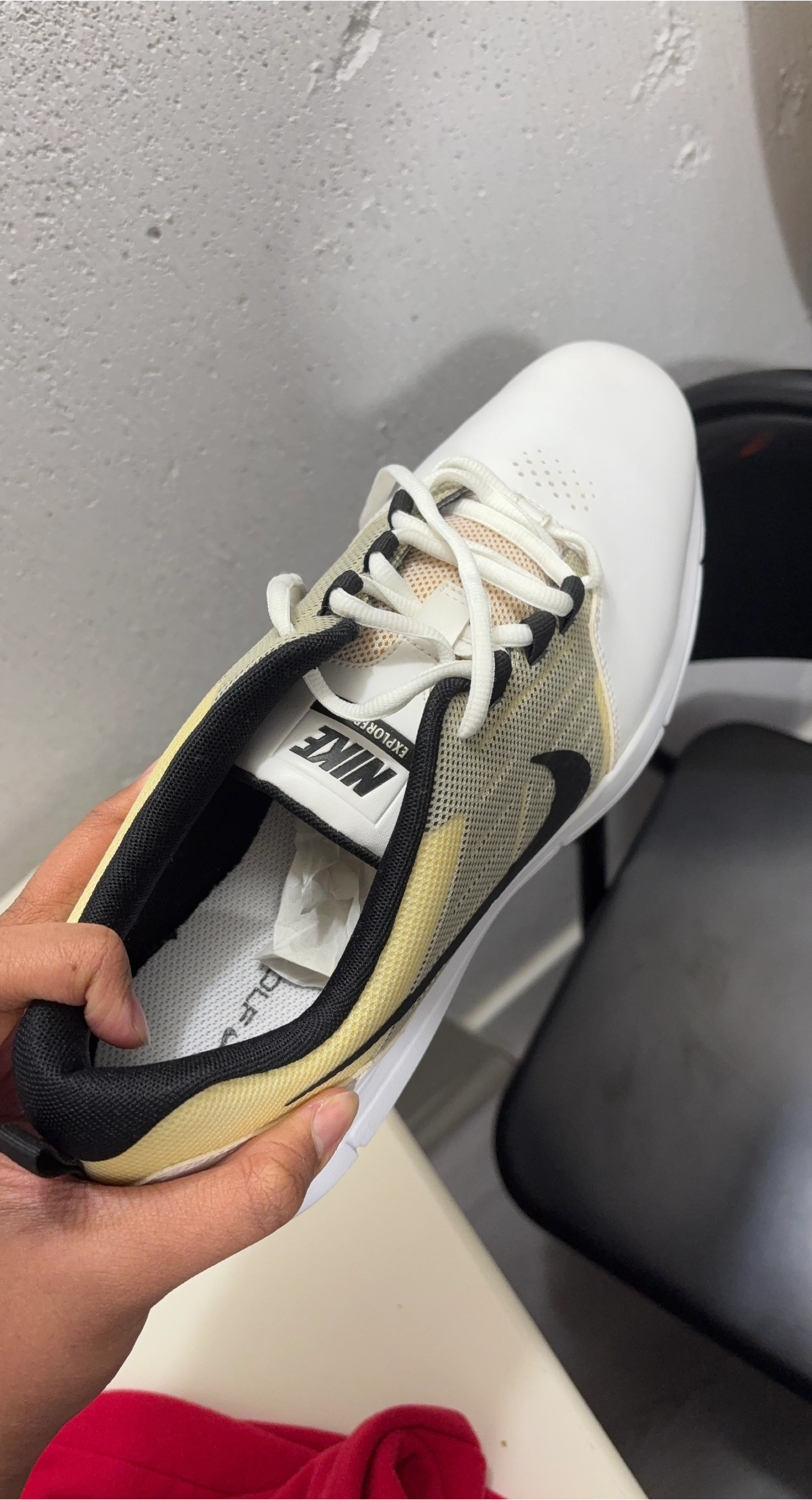 Nike Explore Golf Shoes - White/Black/Yellow