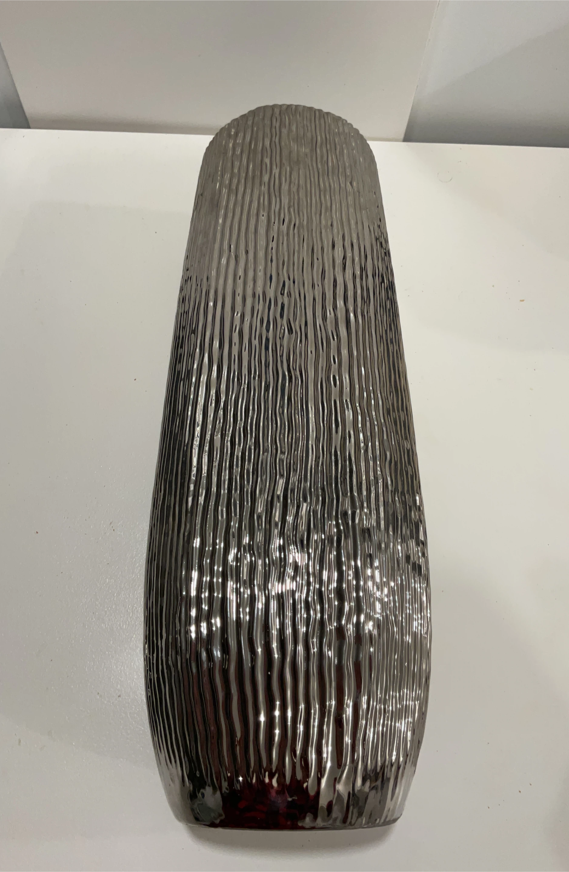 Textured Silver Vase