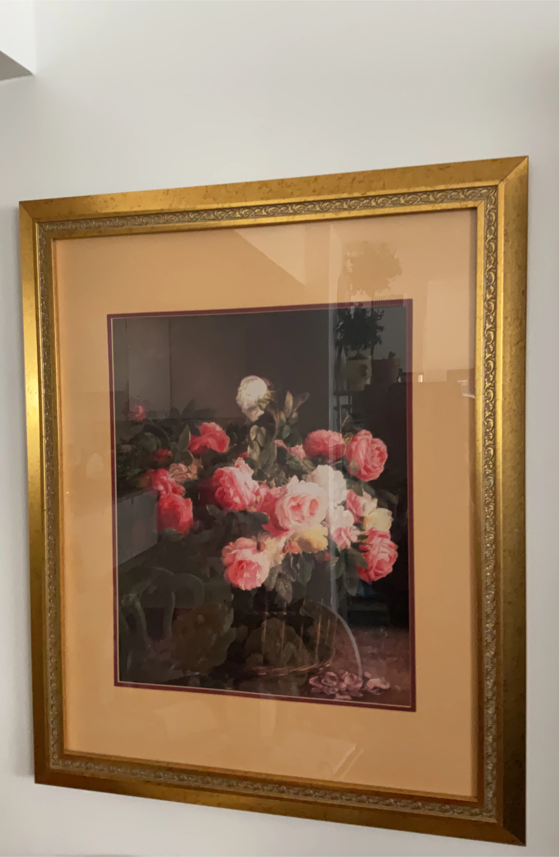 Framed Floral Artwork - Roses