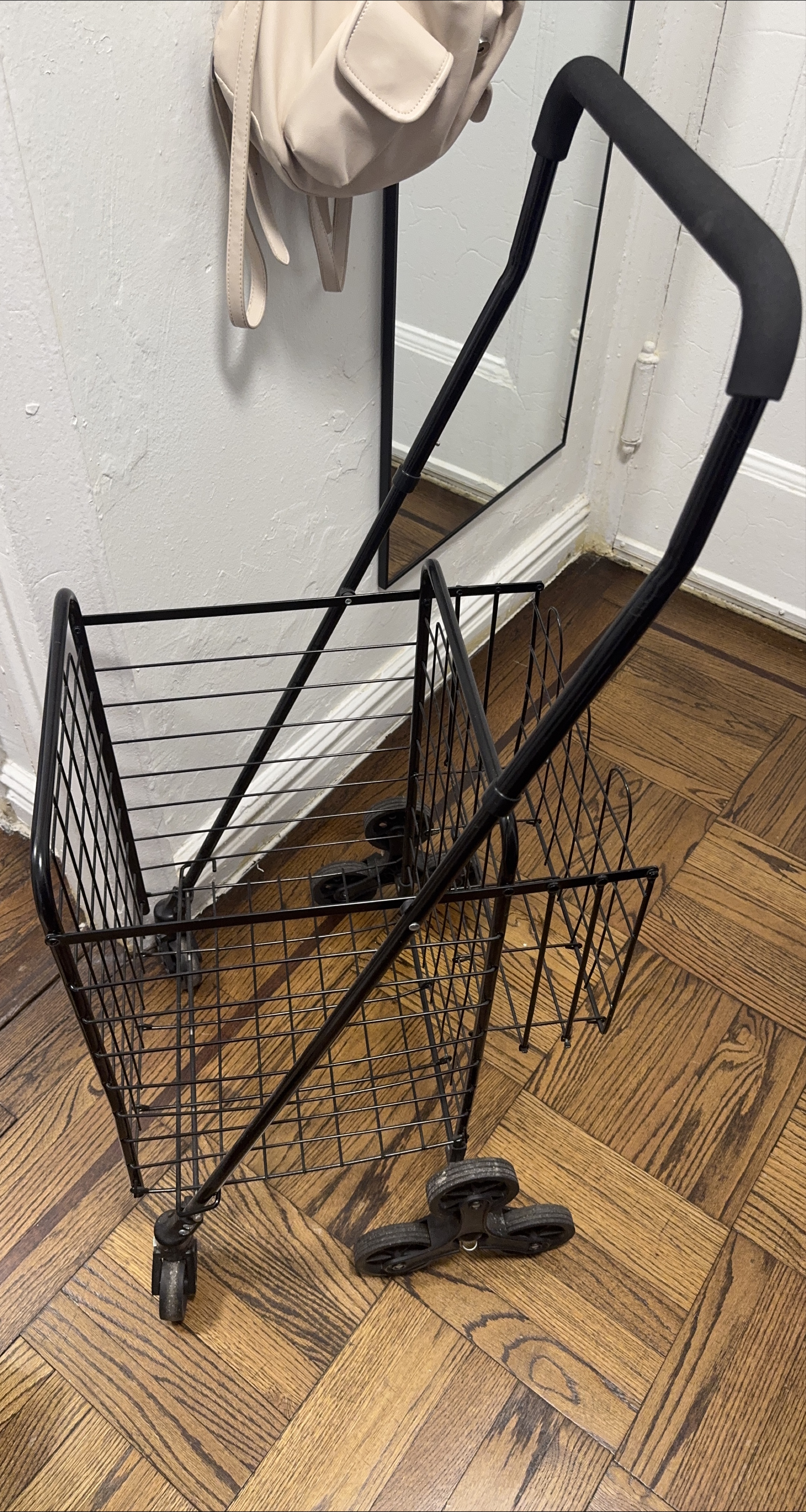 Black Rolling Shopping Cart