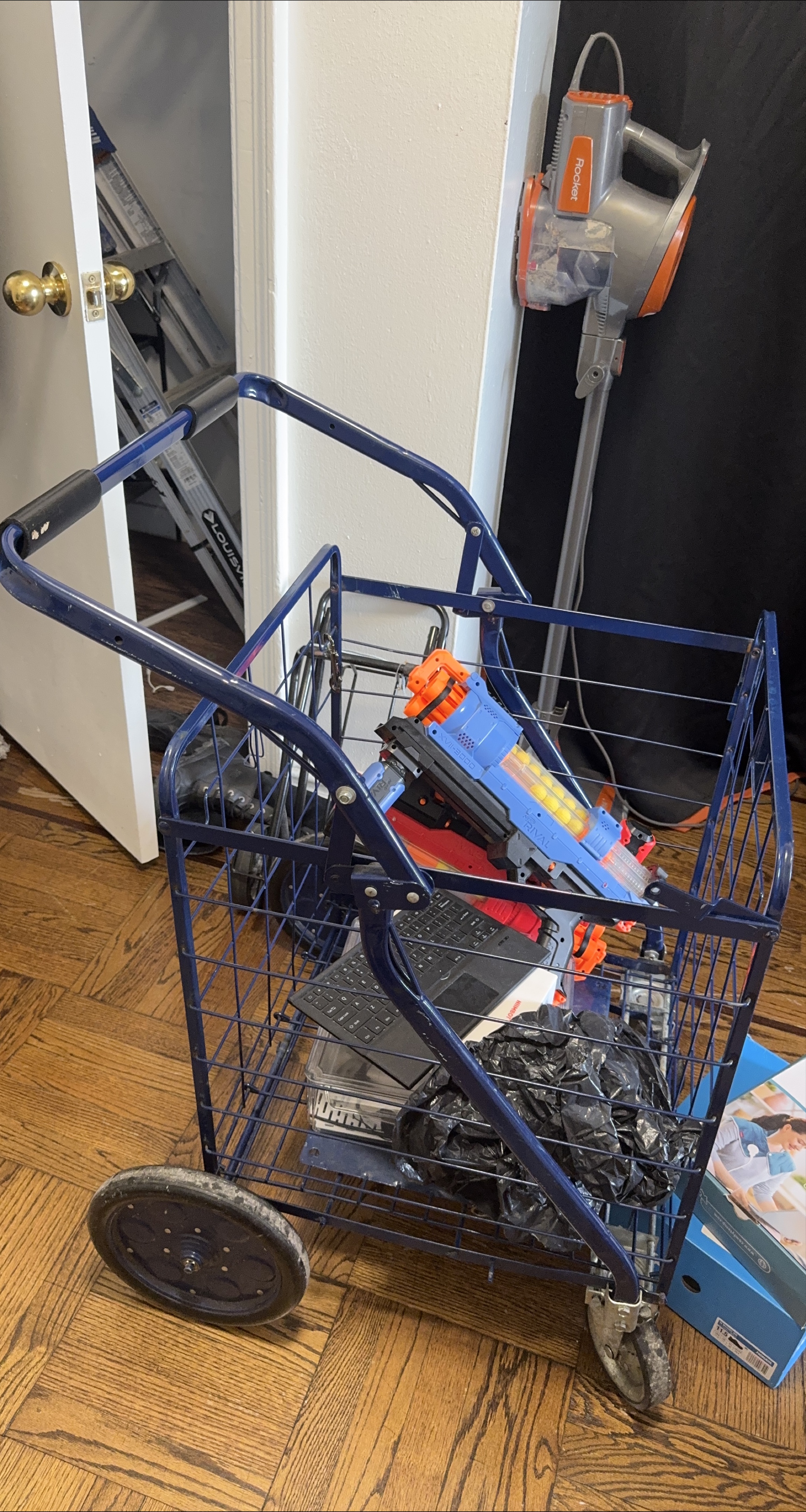 Blue Metal Shopping Cart