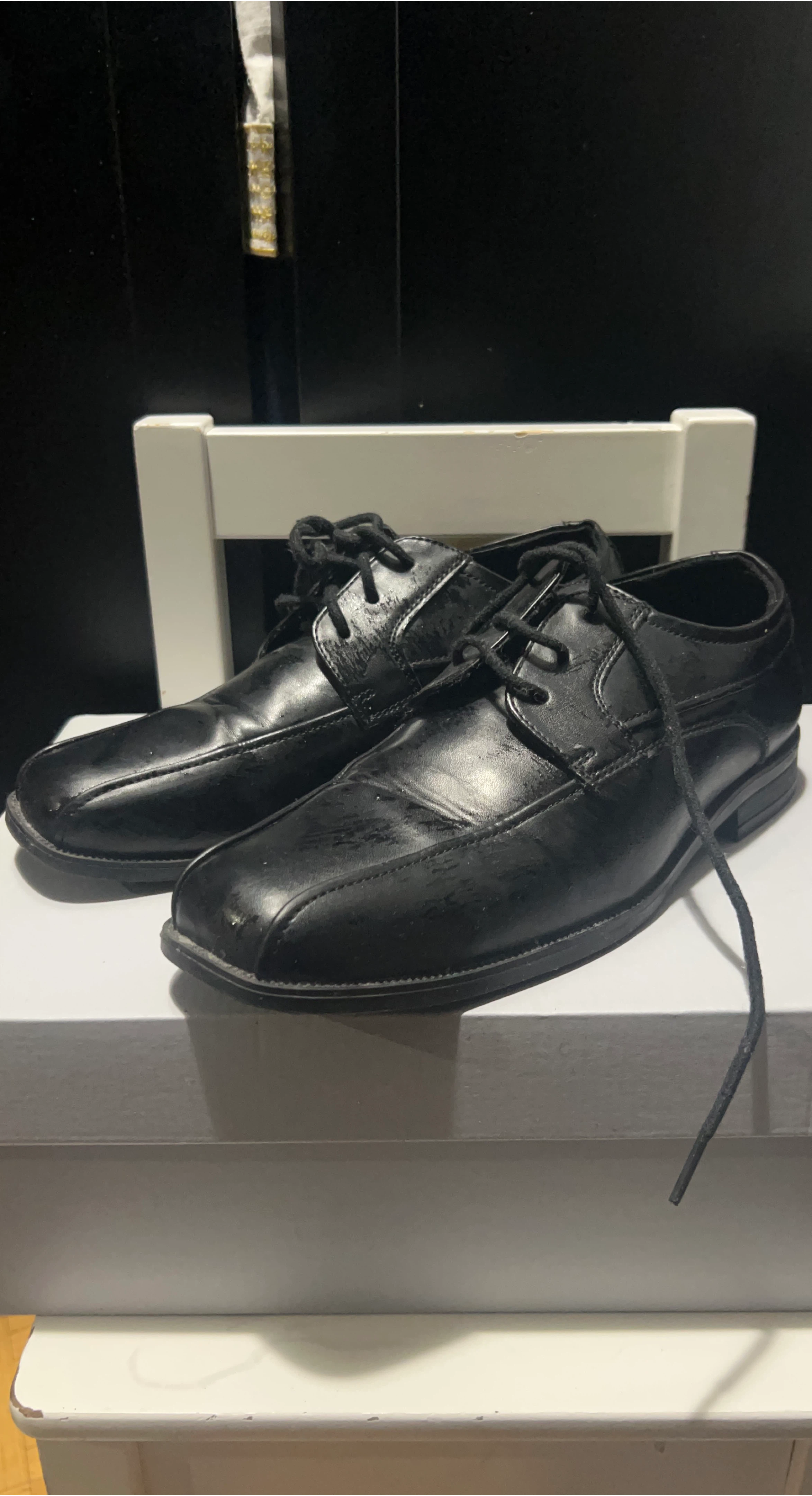 Black Leather Oxford Dress Shoes