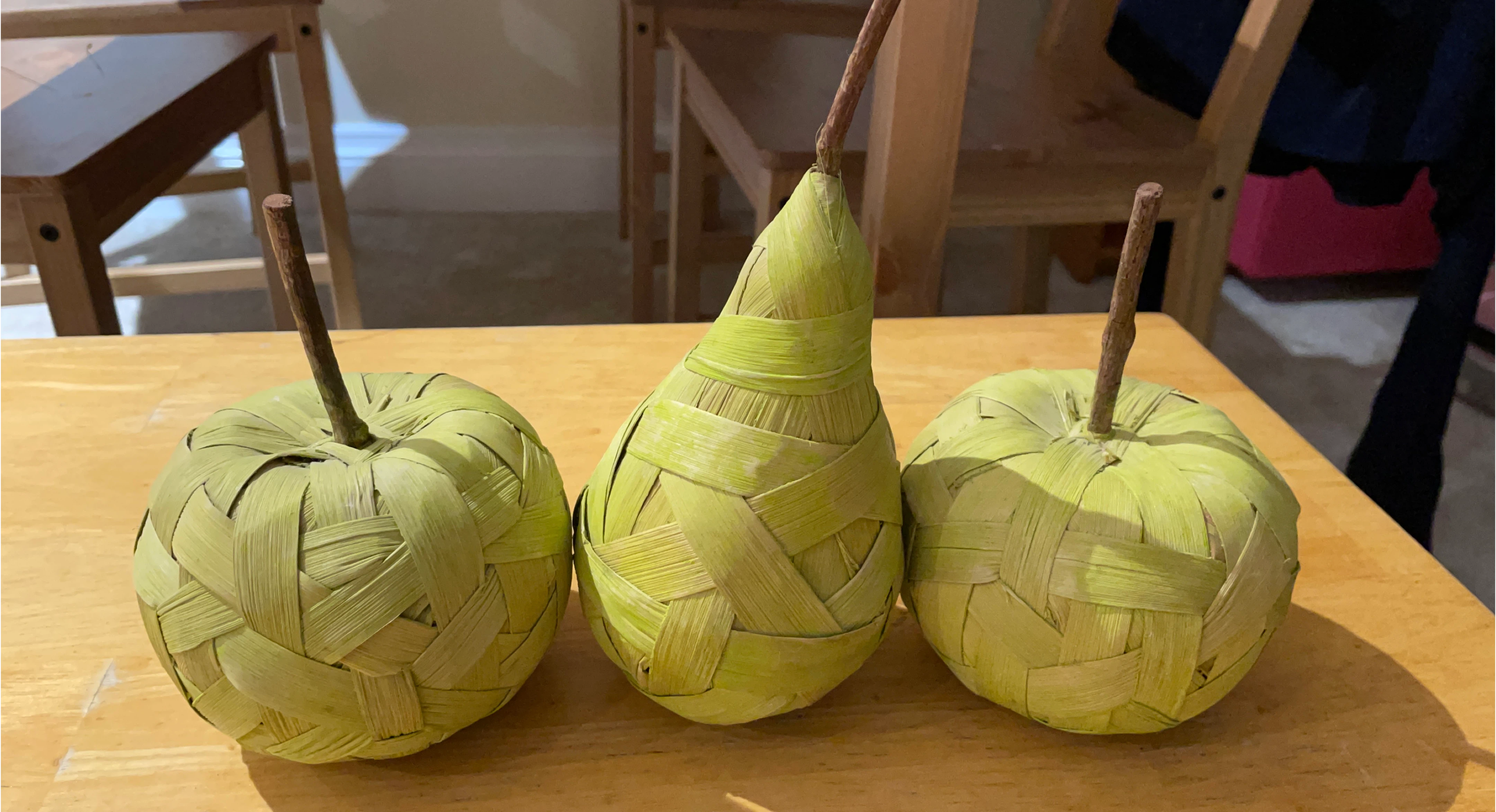 Set of 3 Woven Decorative Fruits