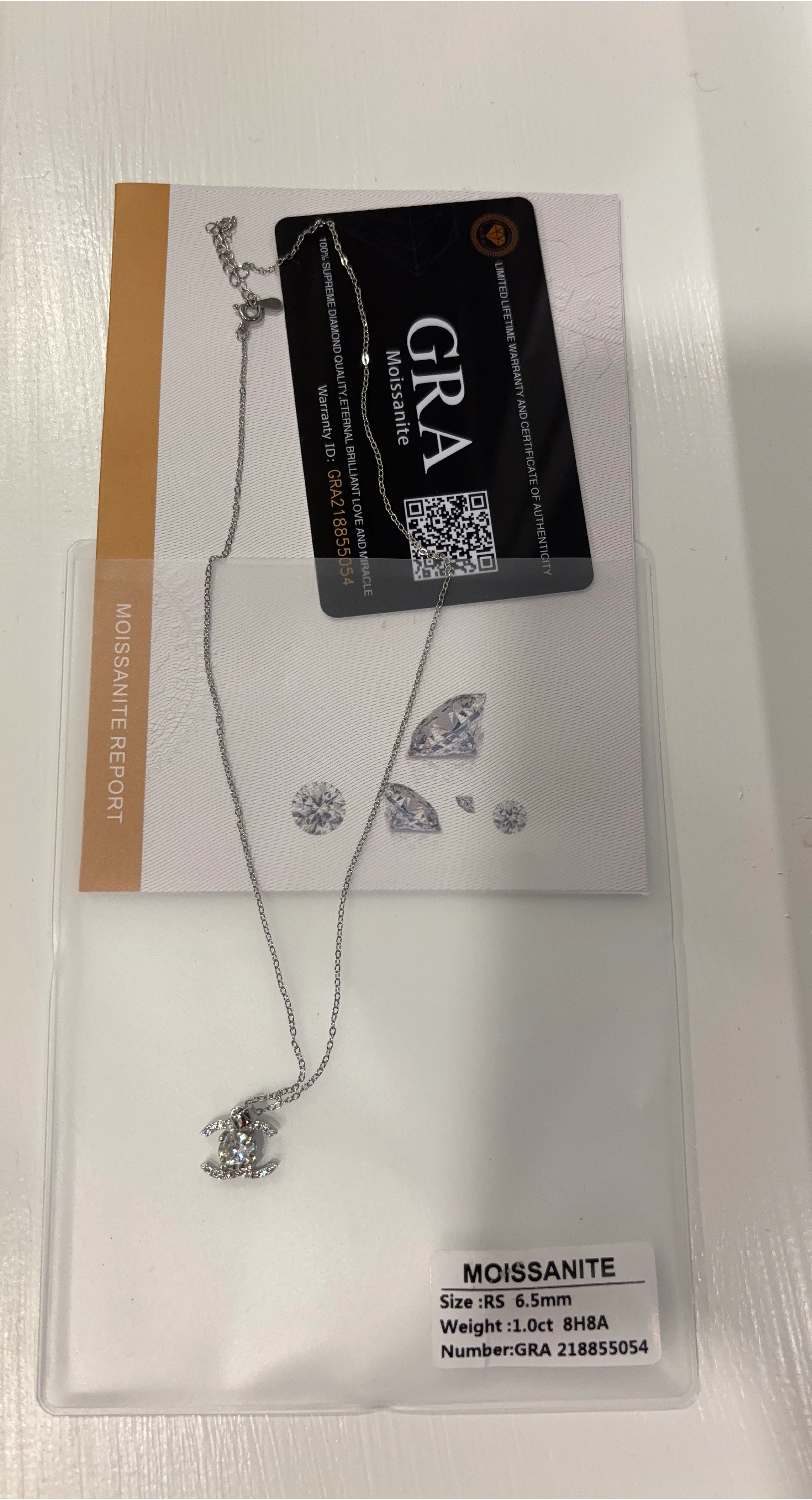 Moissanite CC Pendant Necklace