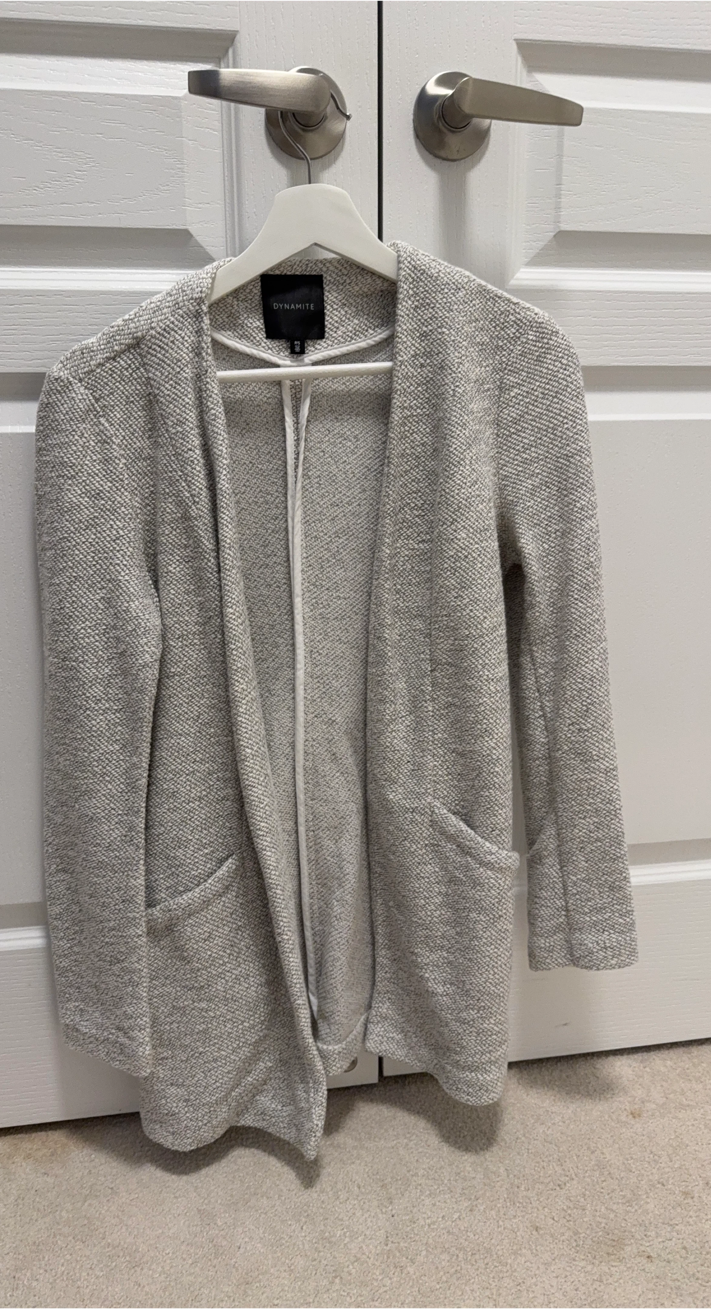 DYNAMITE Grey Textured Cardigan Jacket