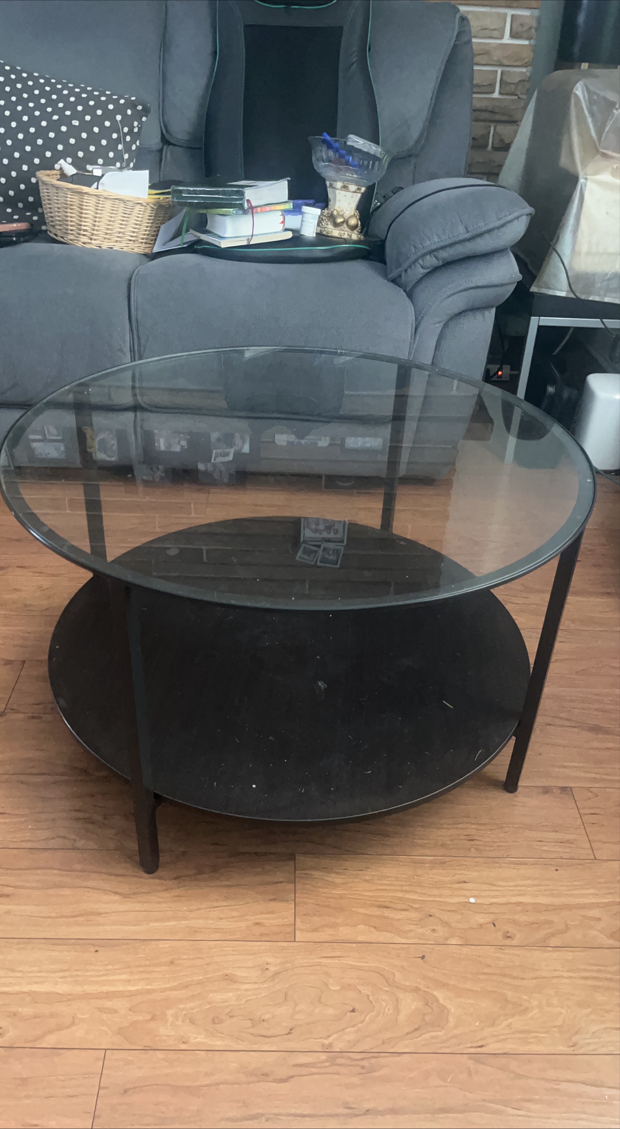 Round Glass Top Coffee Table