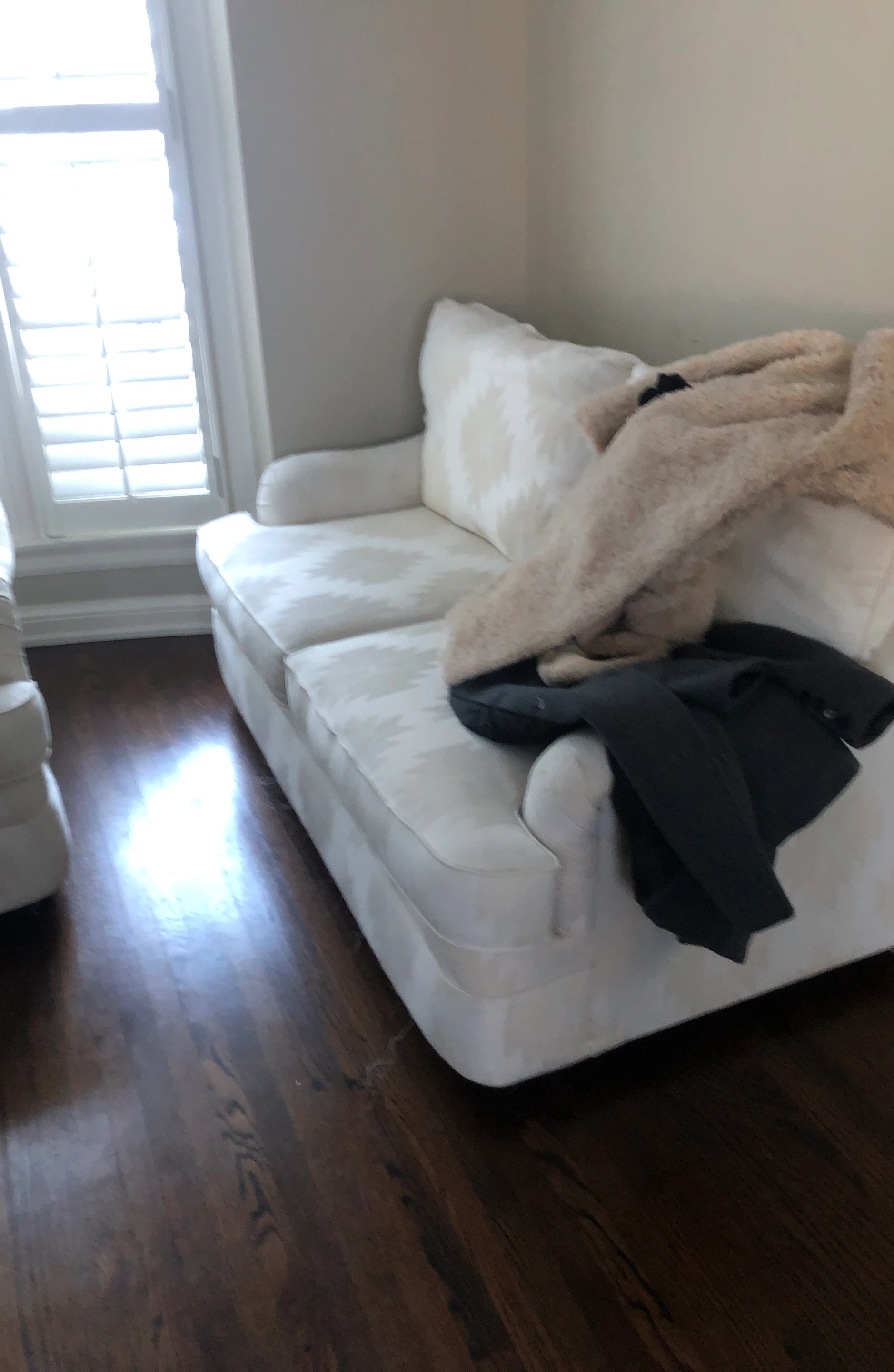 White Sofa with Pattern