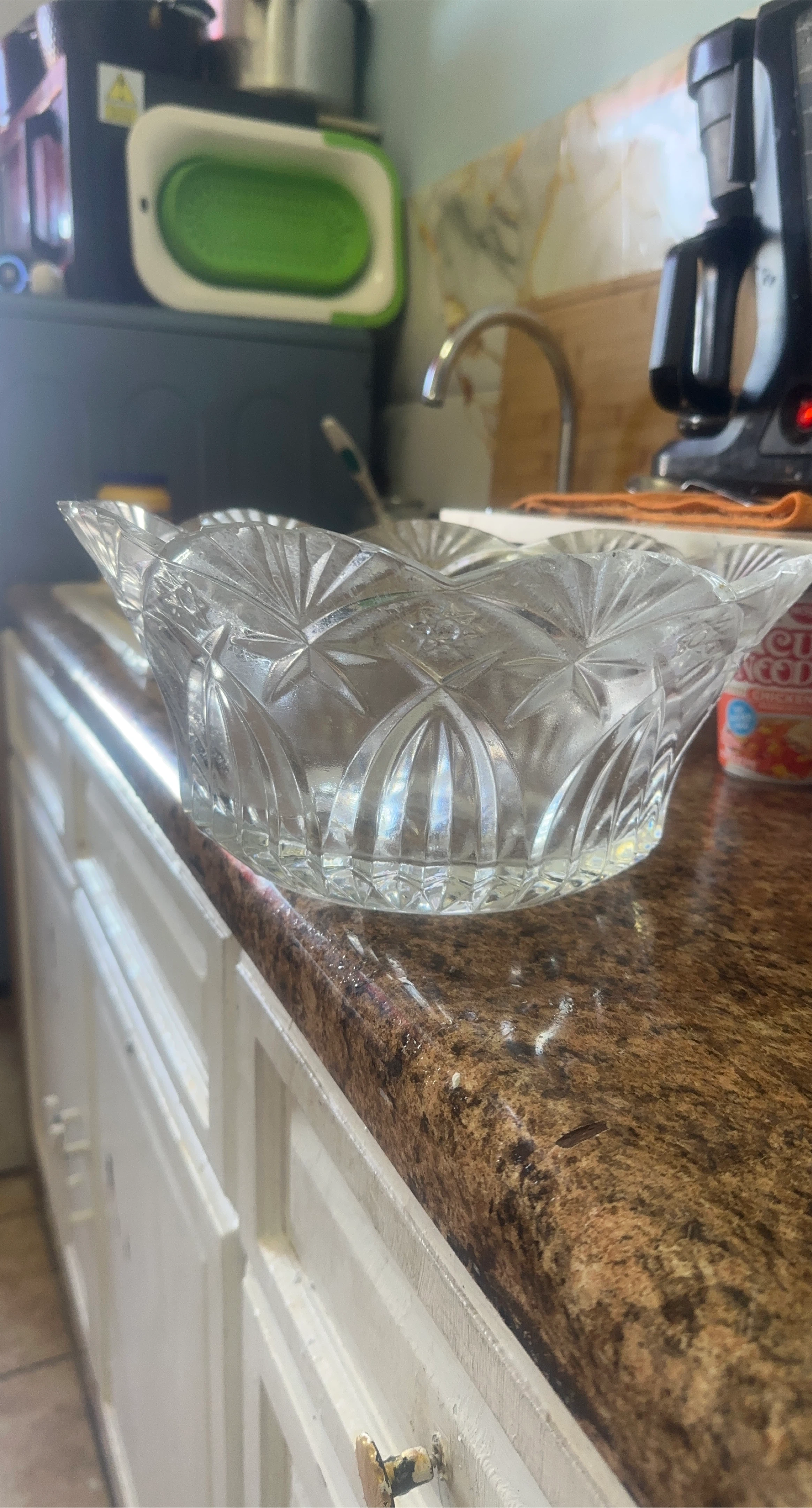 Crystal Cut Glass Serving Bowl