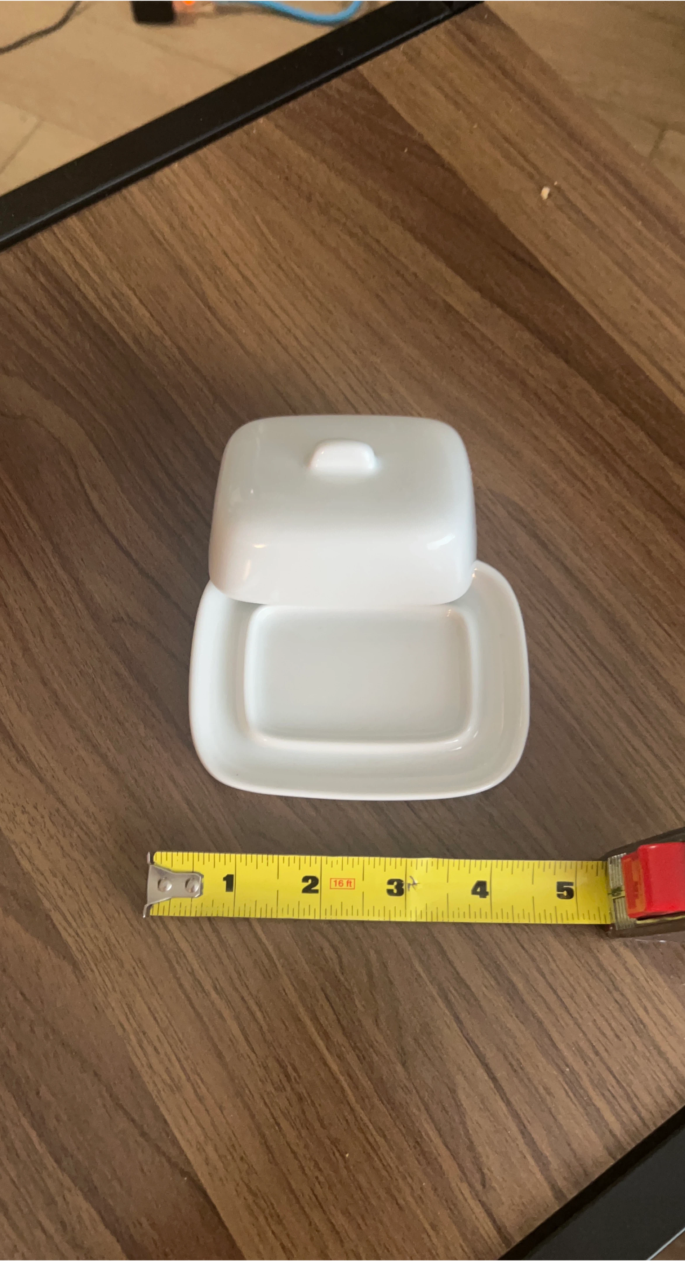 White Ceramic Butter Dish with Lid