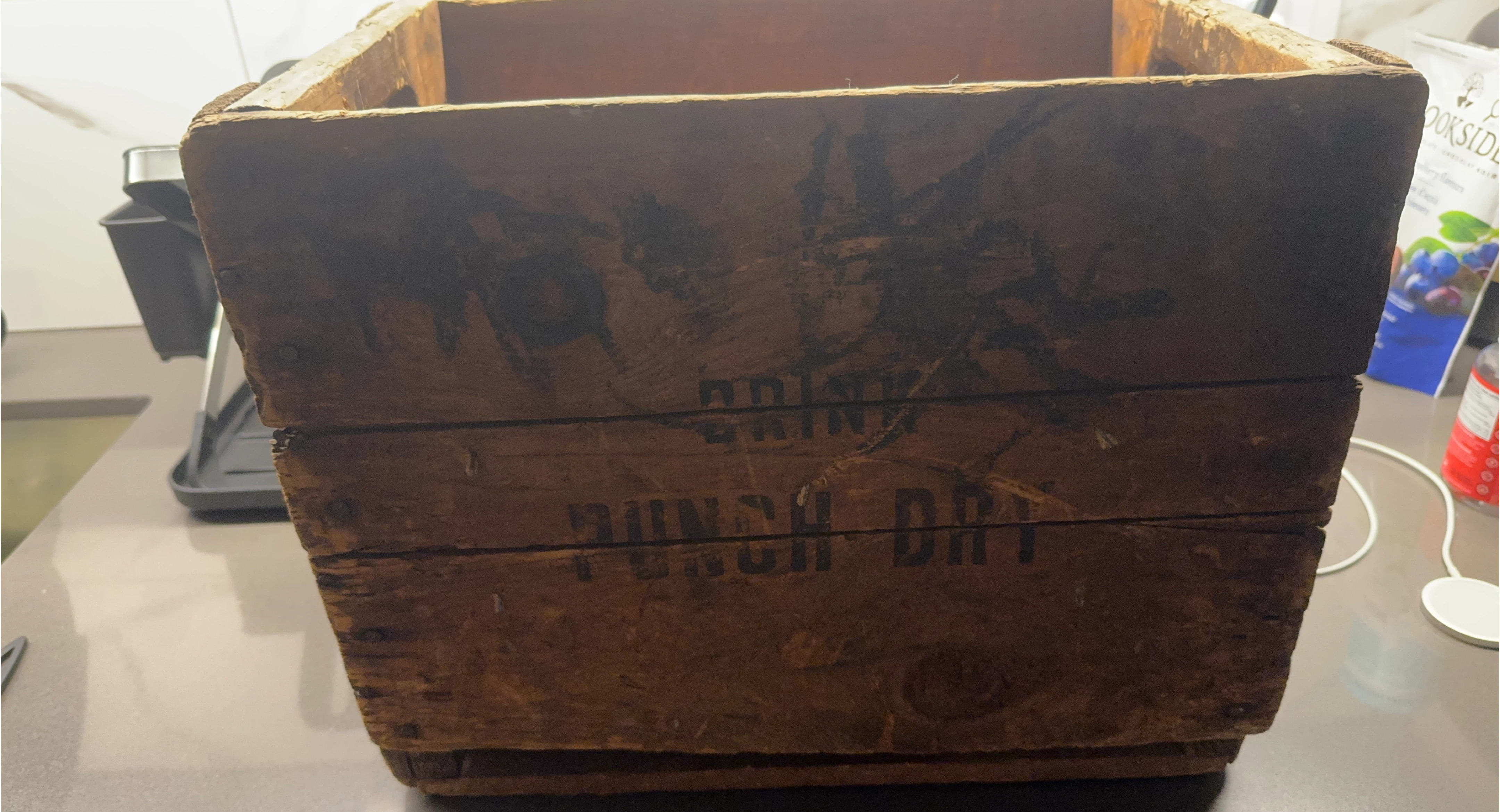 Vintage Punch Dry Wooden Crate
