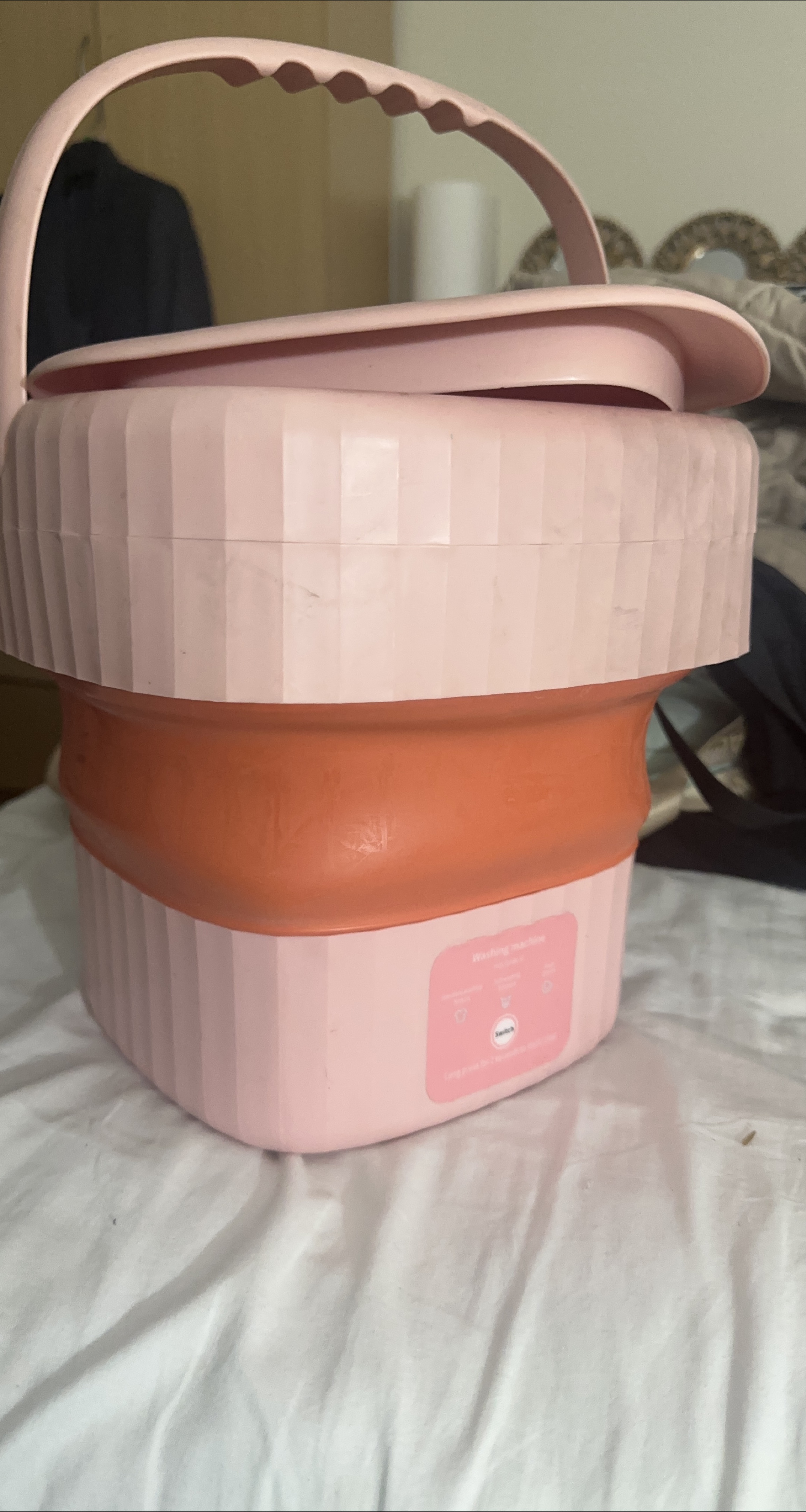 Pink Portable Folding Washing Machine