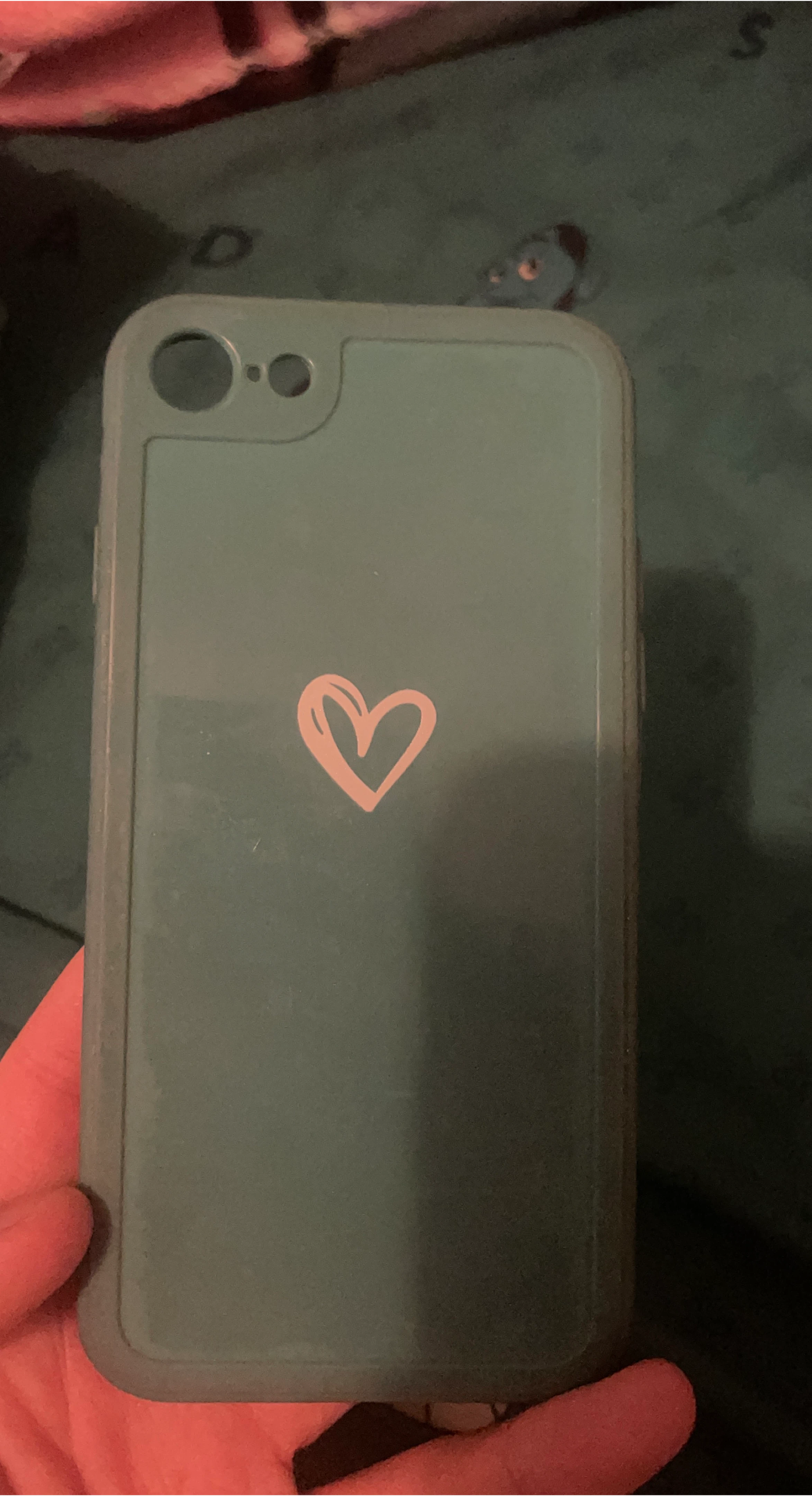 Teal Phone Case with White Heart