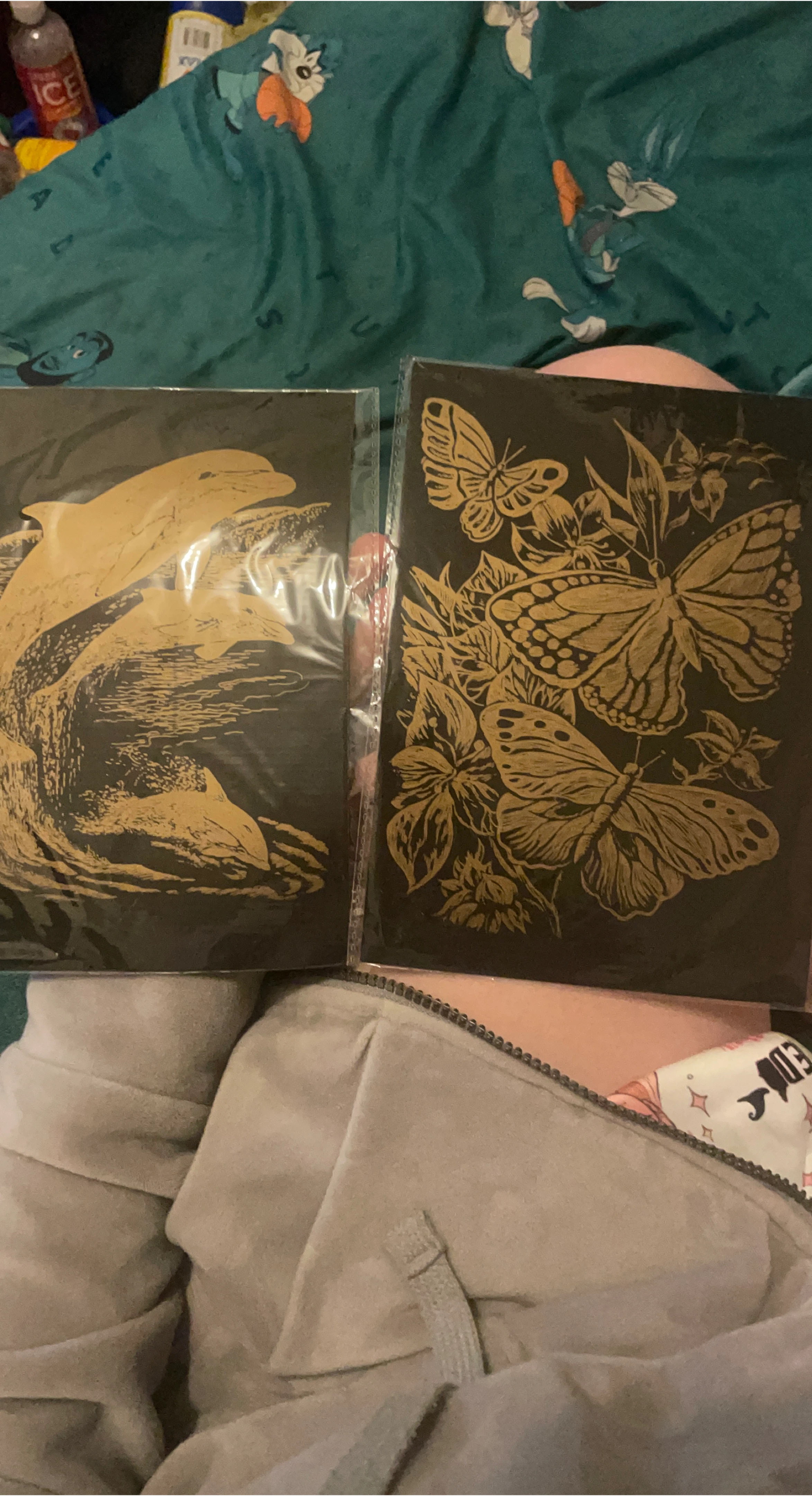 2 Pack Art Prints - Dolphins and Butterflies