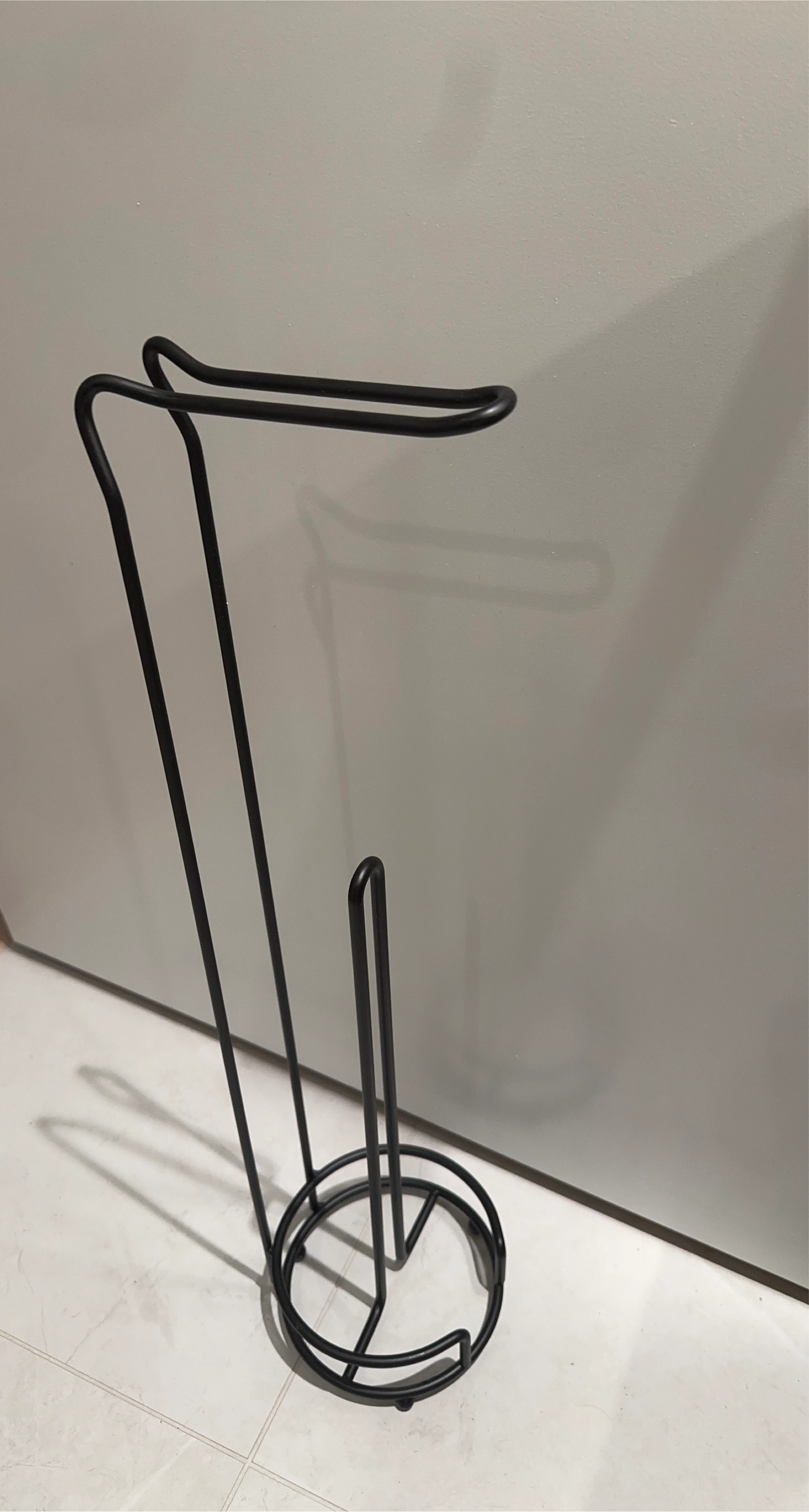 Solid Black Metal Toilet Paper Holder & Stand