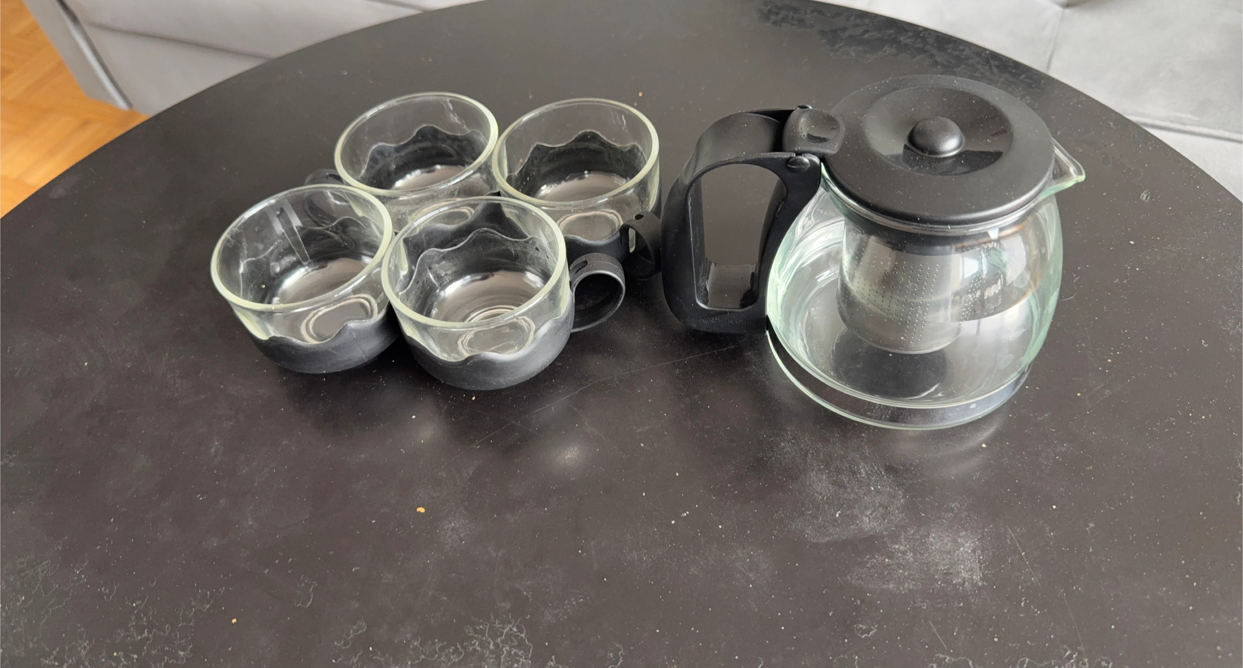 Glass Teapot and Cup Set