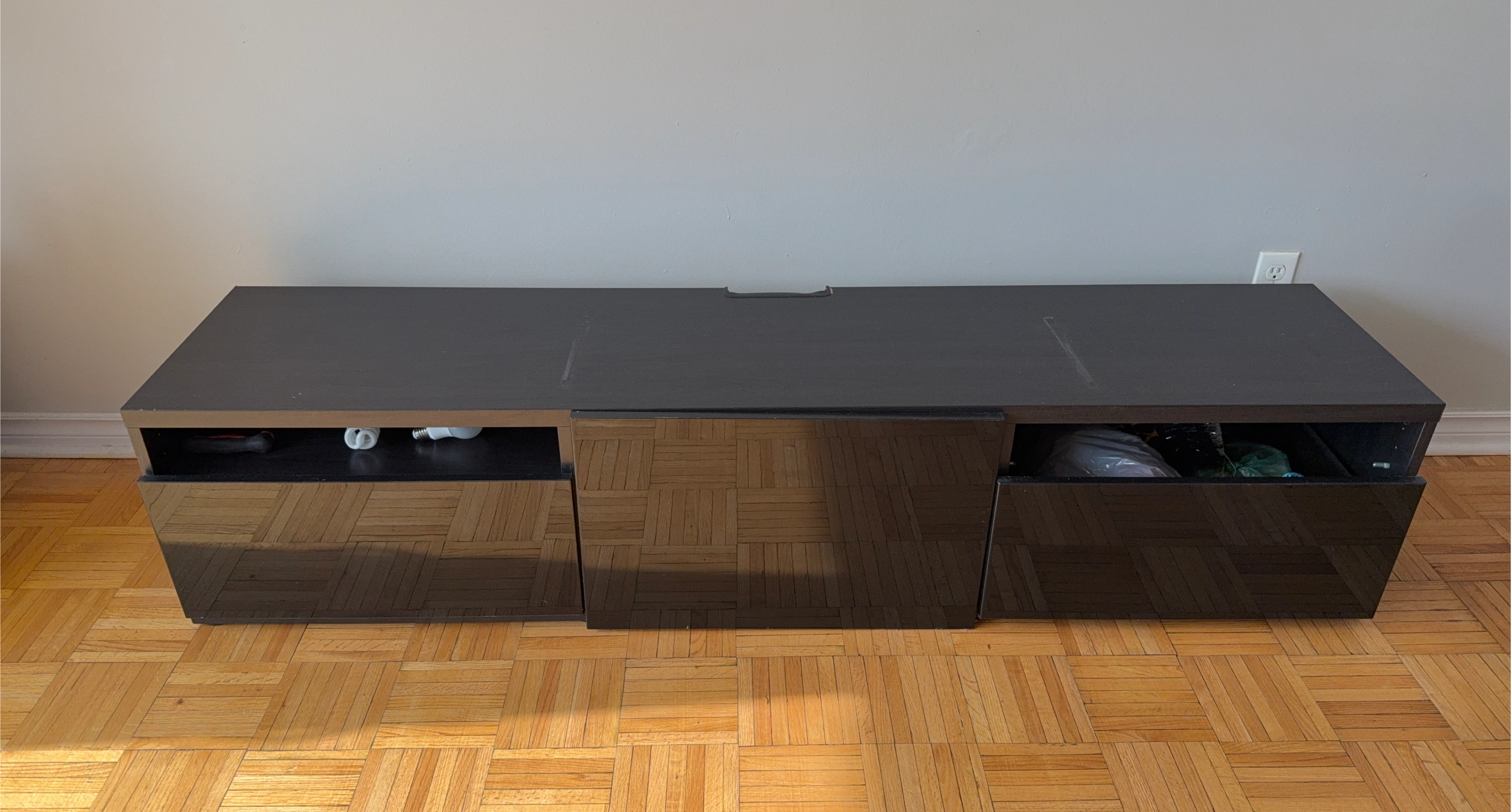 Dark TV Stand with Storage