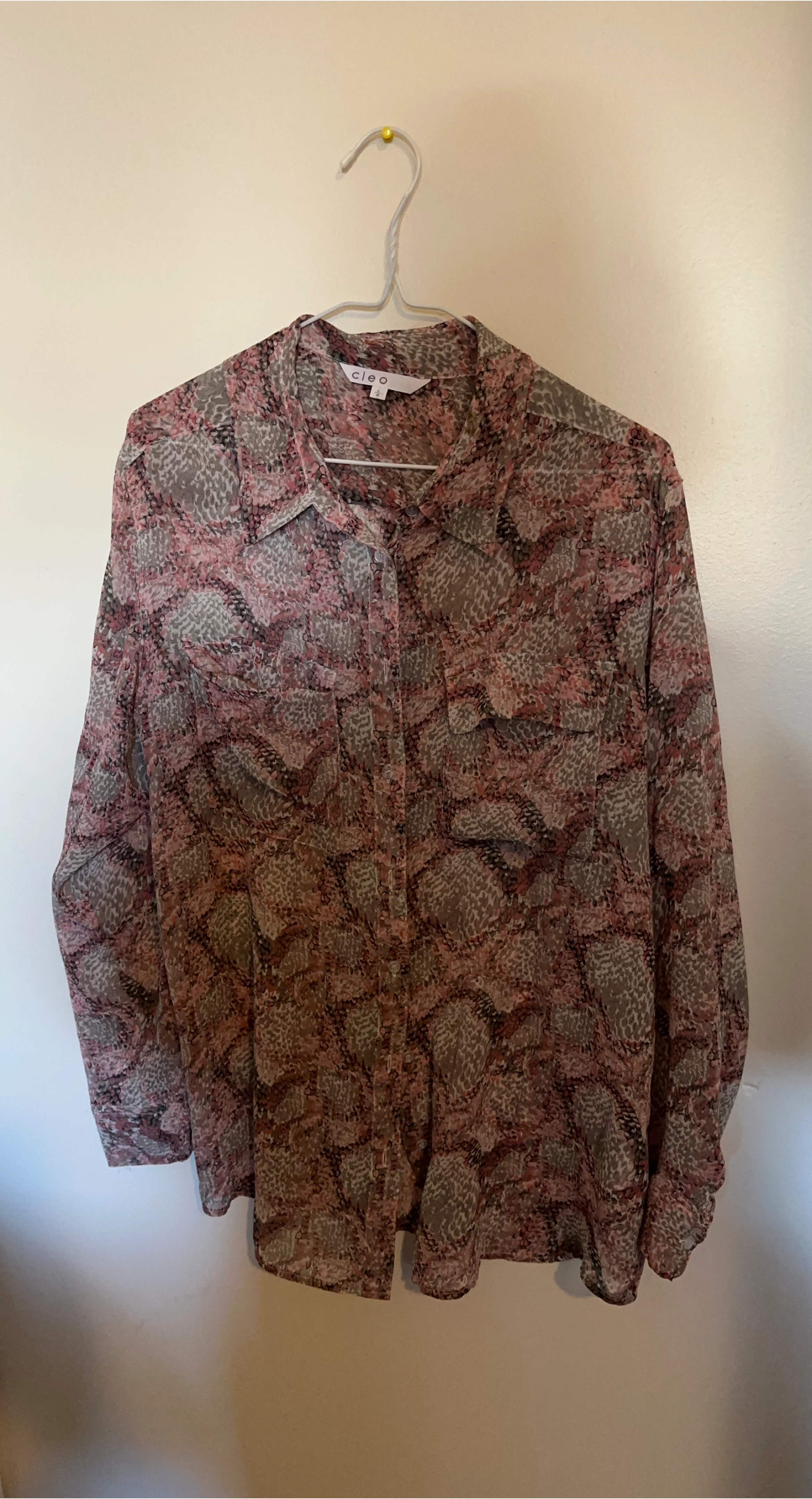 Cleo Women's Button-Up Blouse - Size L