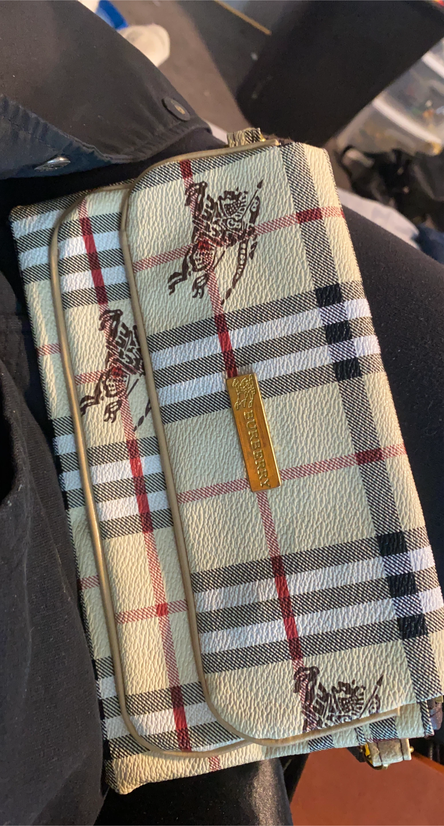 Burberry Plaid Clutch Wallet